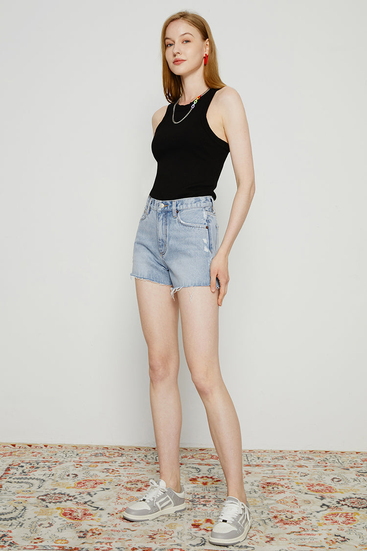High Rise Denim Shorts HJ167