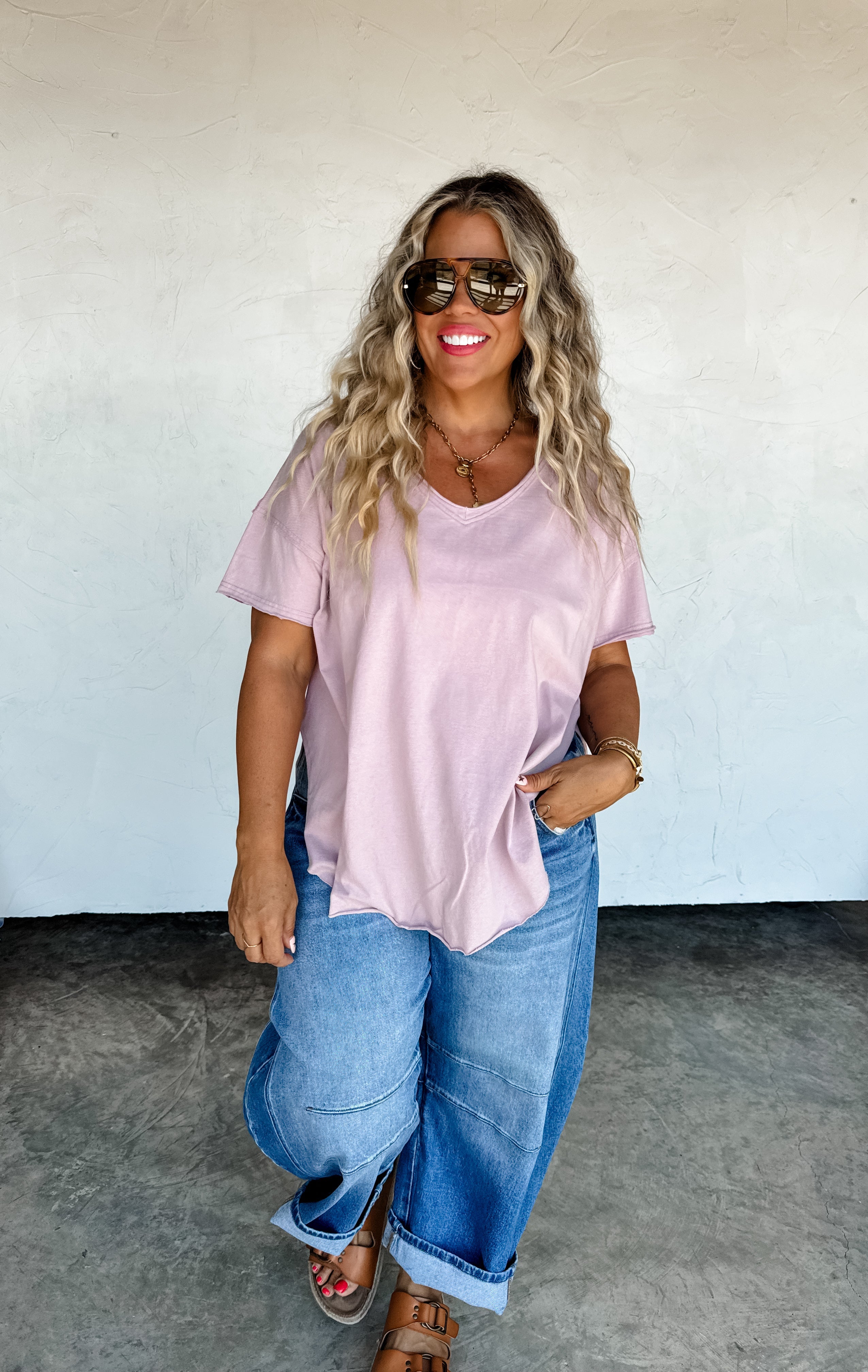 PRE-ORDER: JOEY VNECK WASHED COTTON BOYFRIEND TEE