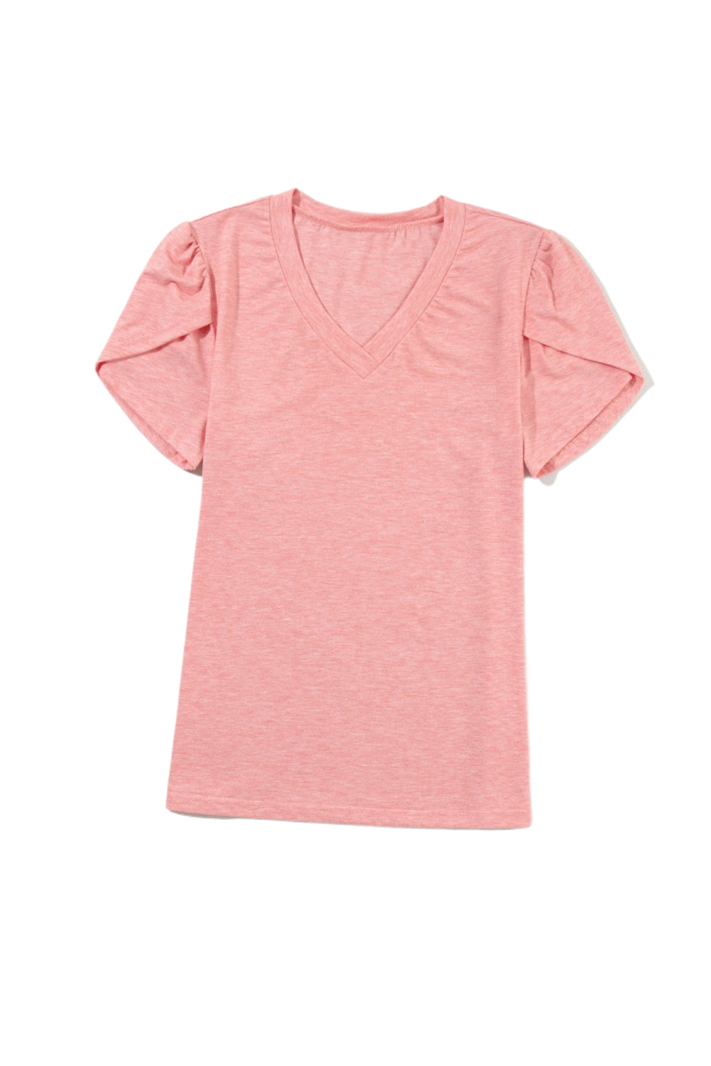 Mist Green Tulip Sleeve V Neck T-Shirt