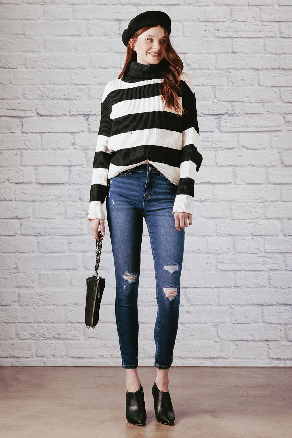 High Rise Distressed Skinny Jeans