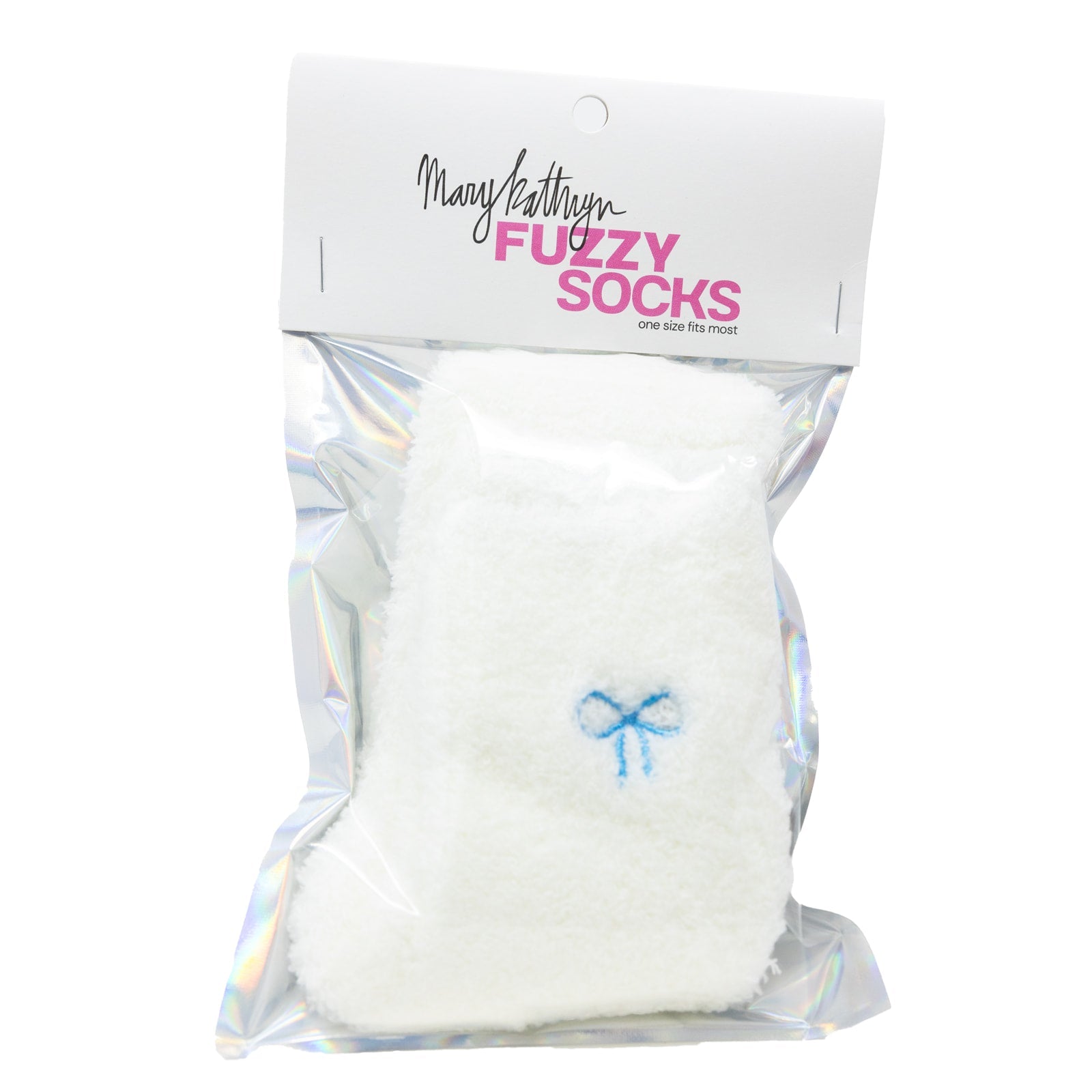 Blue Ribbon Fuzzy Socks