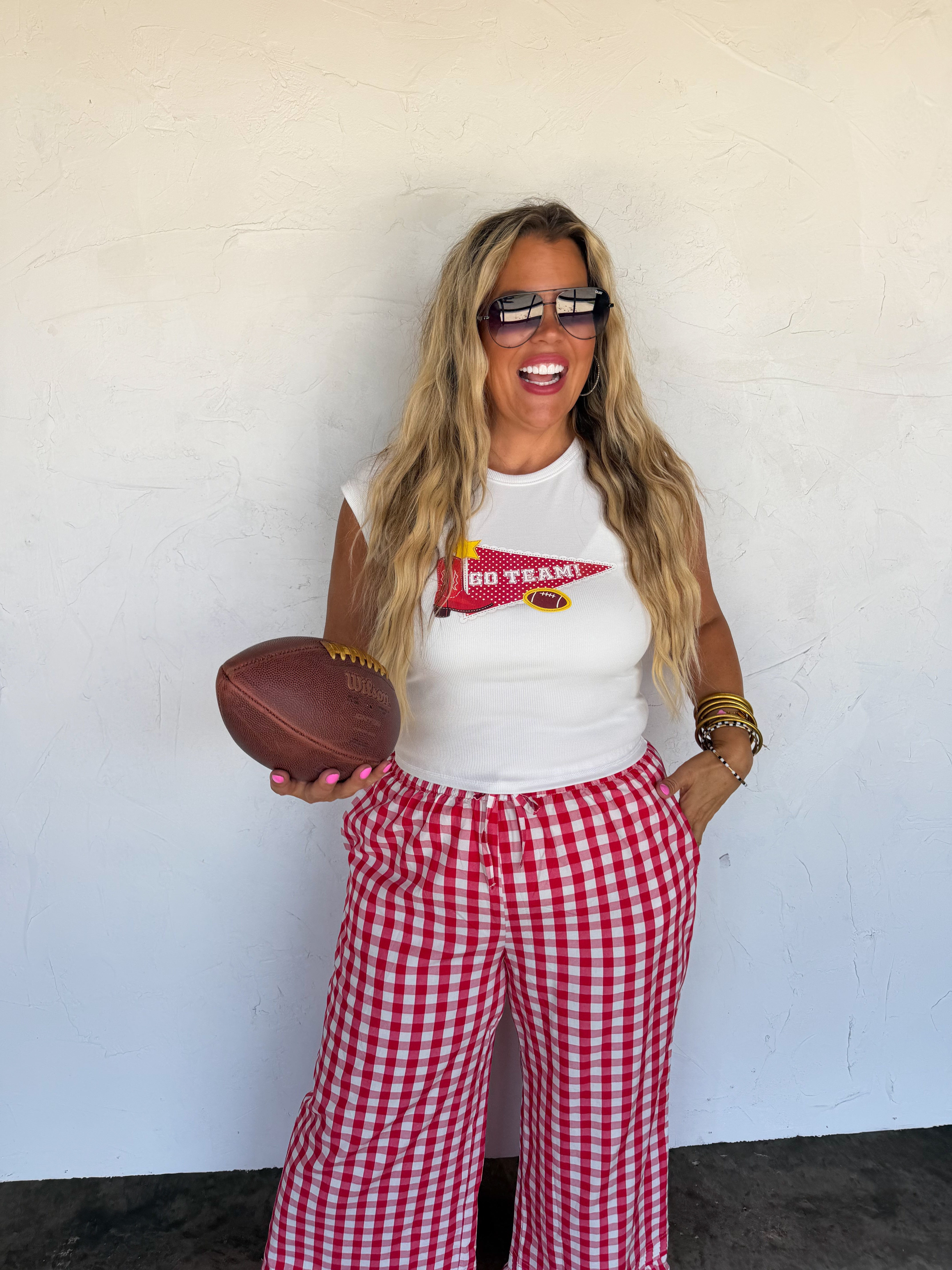 PRE-ORDER: DIXIE GINGHAM RUFFLE PANTS