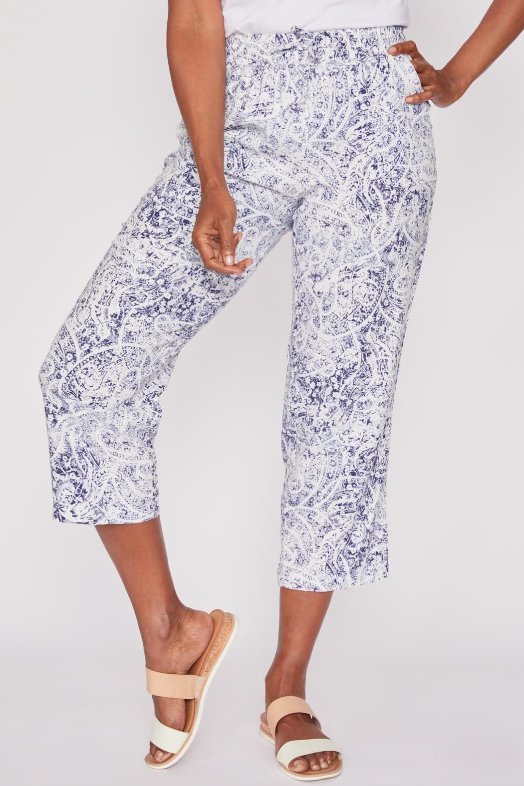 Linen Lounge Pants with Elastic Waistband