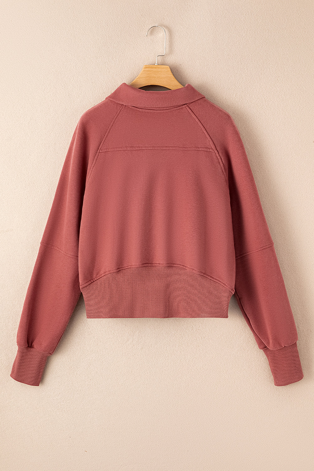 PRE-ORDER: Zip Up Stand Collar Thumbhole Sleeve Sweatshirt