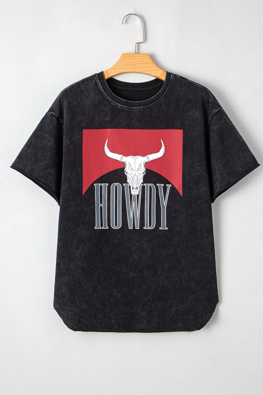 PRE-ORDER: HOWDY Steer Head Print Side Slits Graphic Tee