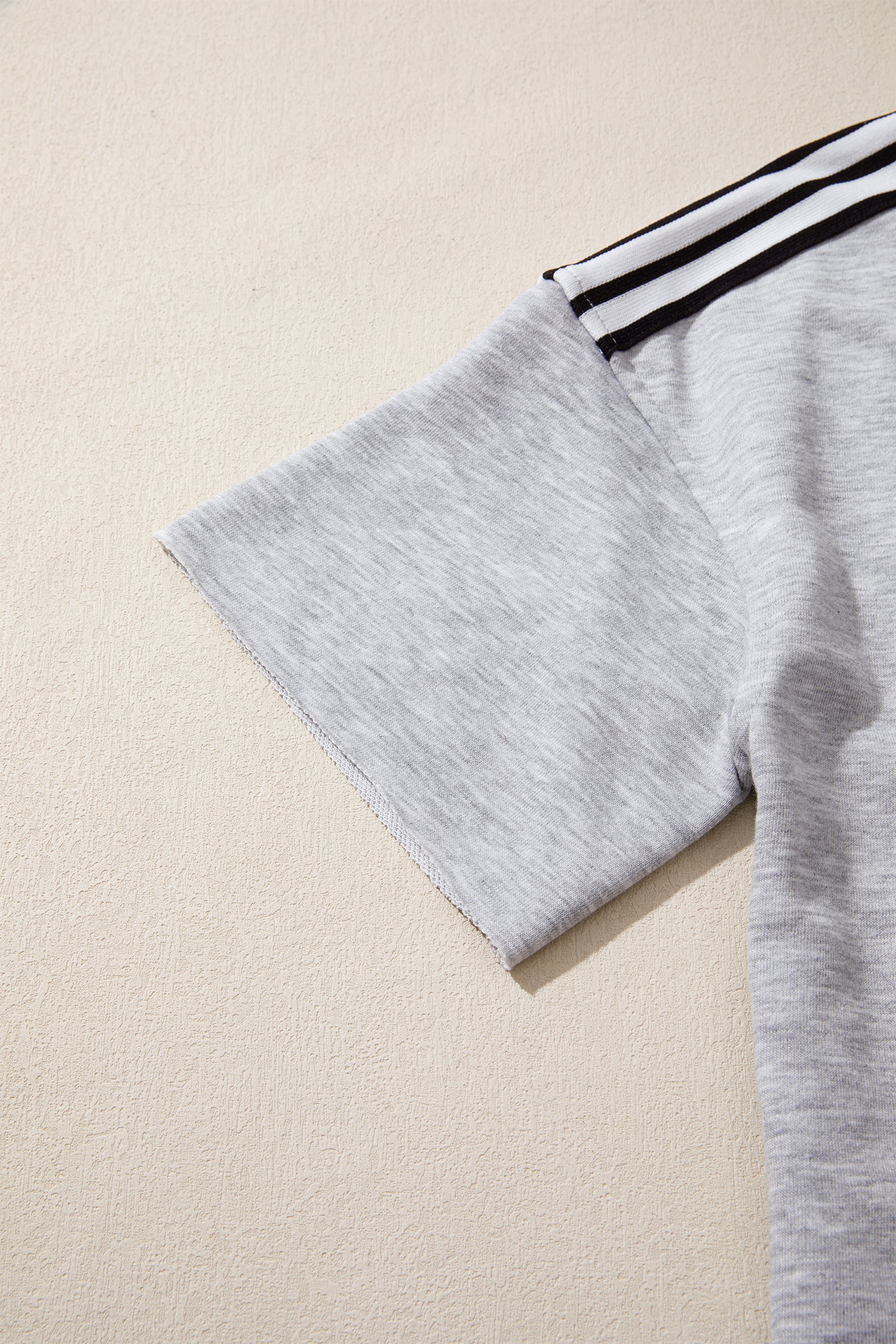 PRE-ORDER: Light Grey Patchwork Detail Raw Edge Oversize Tee