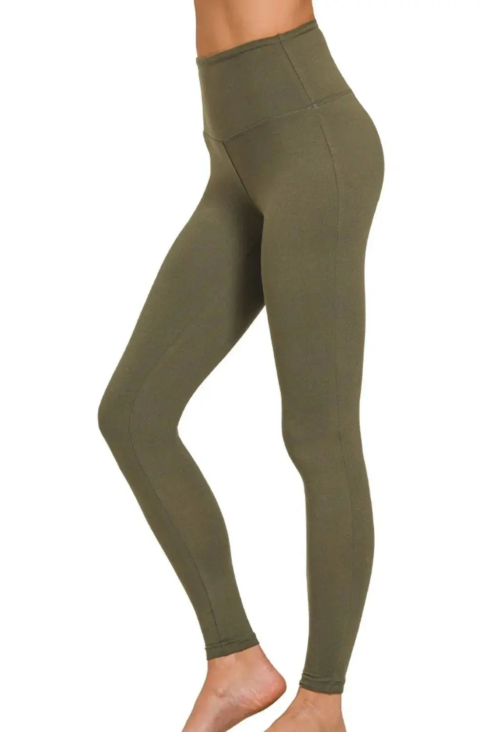 High-Waisted Microfiber Compression Leggings