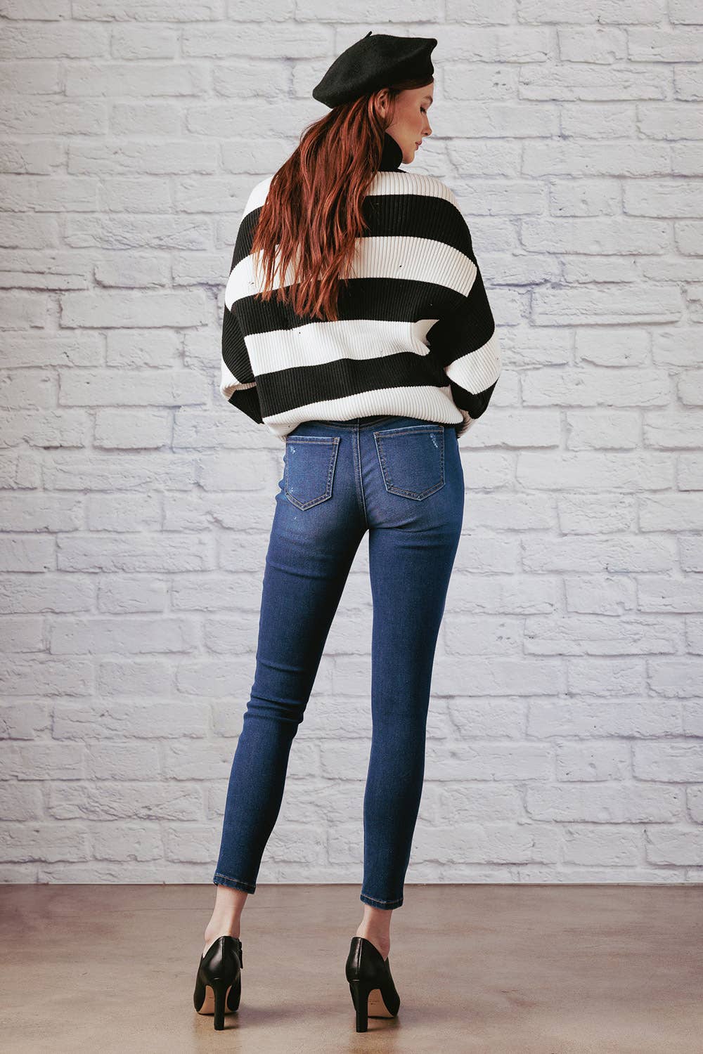 High Rise Distressed Skinny Jeans