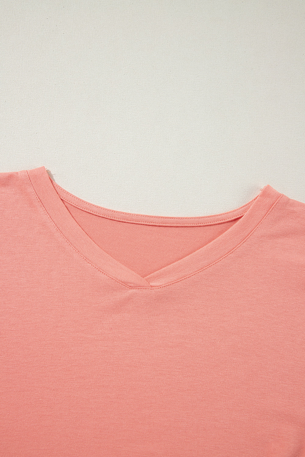 PRE-ORDER: Grapefruit Orange Colorblock V Neck Oversized Top