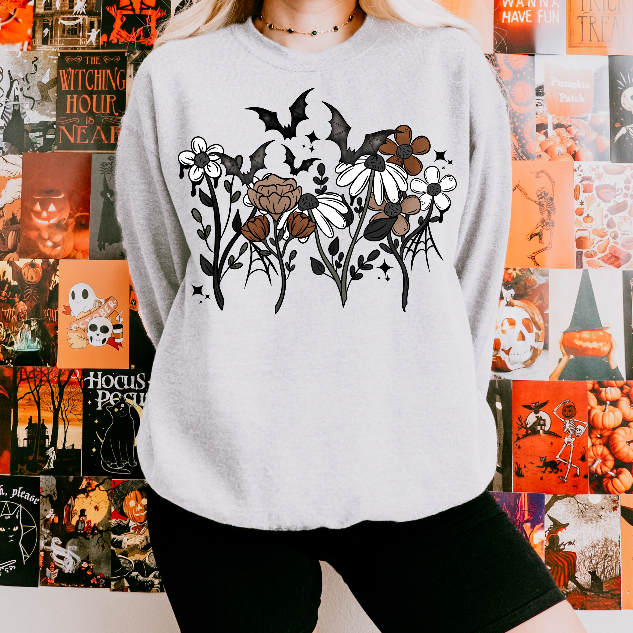 Fall Halloween Florals Sweatshirt