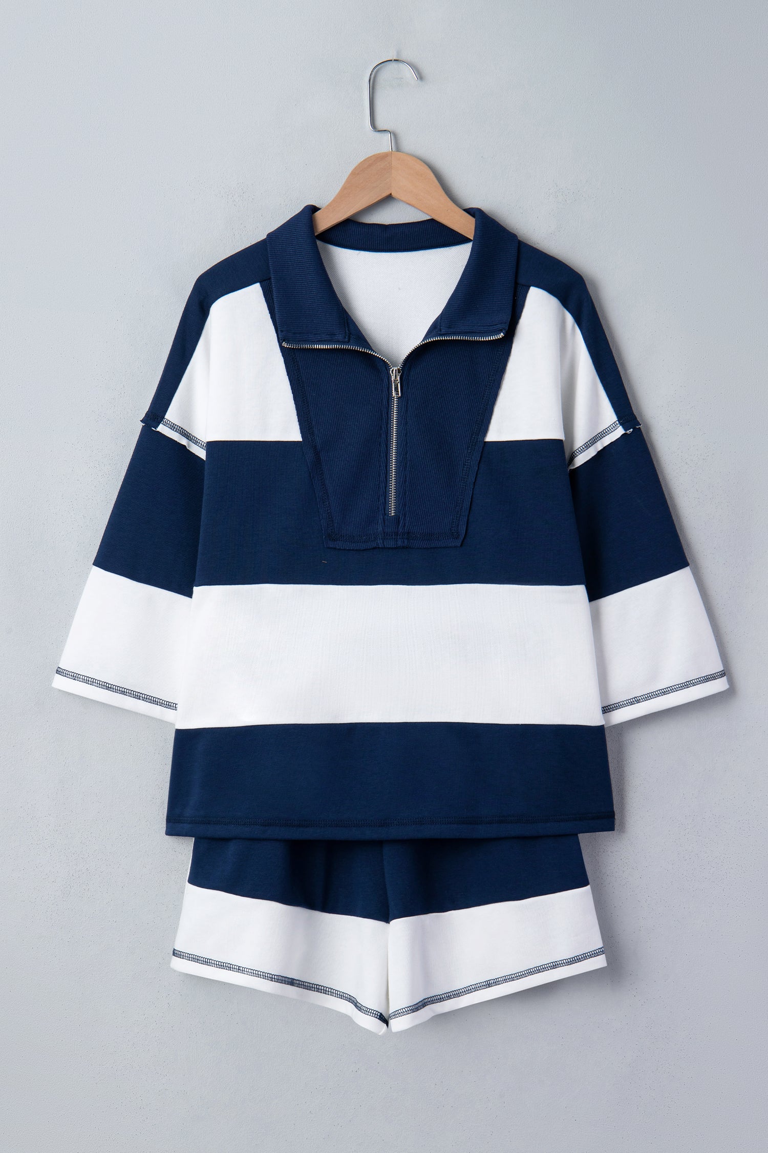 PRE-ORDER: Exposed Seam Detail Half Sleeve Top and Shorts Set