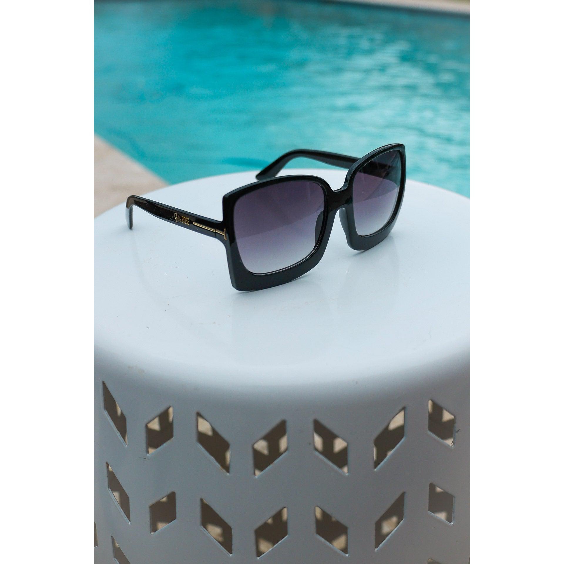 Black/Gray Megan Oversized Gradient Sunglasses