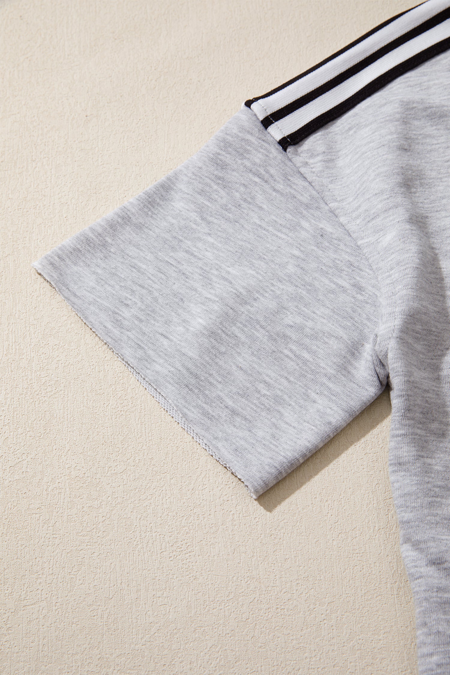 PRE-ORDER: Light Grey Patchwork Detail Raw Edge Oversize Tee