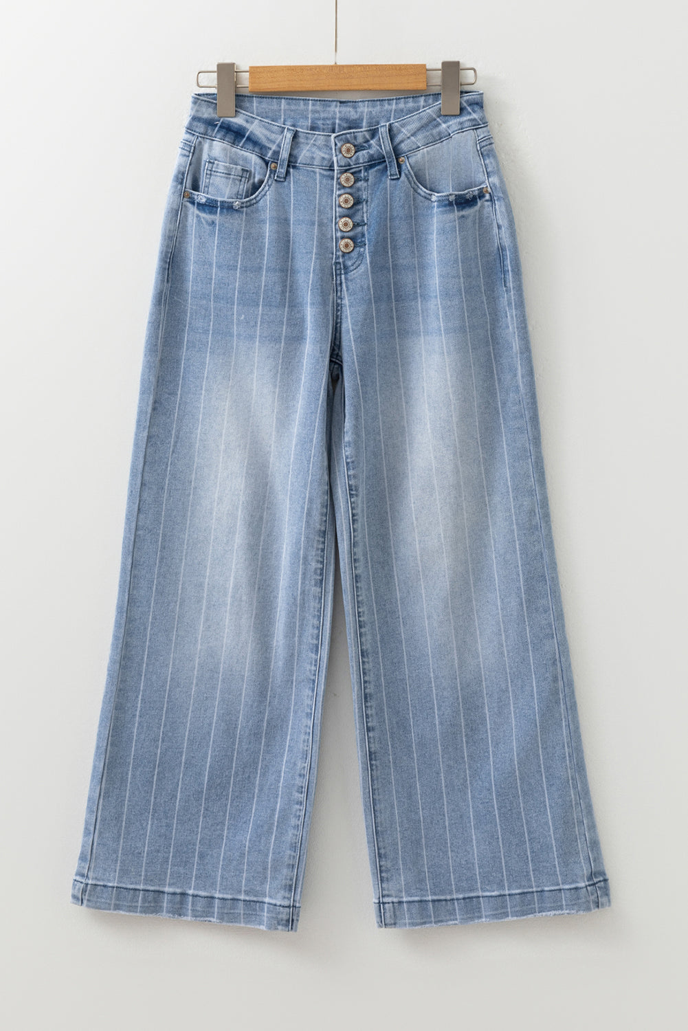 PRE-ORDER: Beau Blue Multi Buttoned Wide Leg Jeans