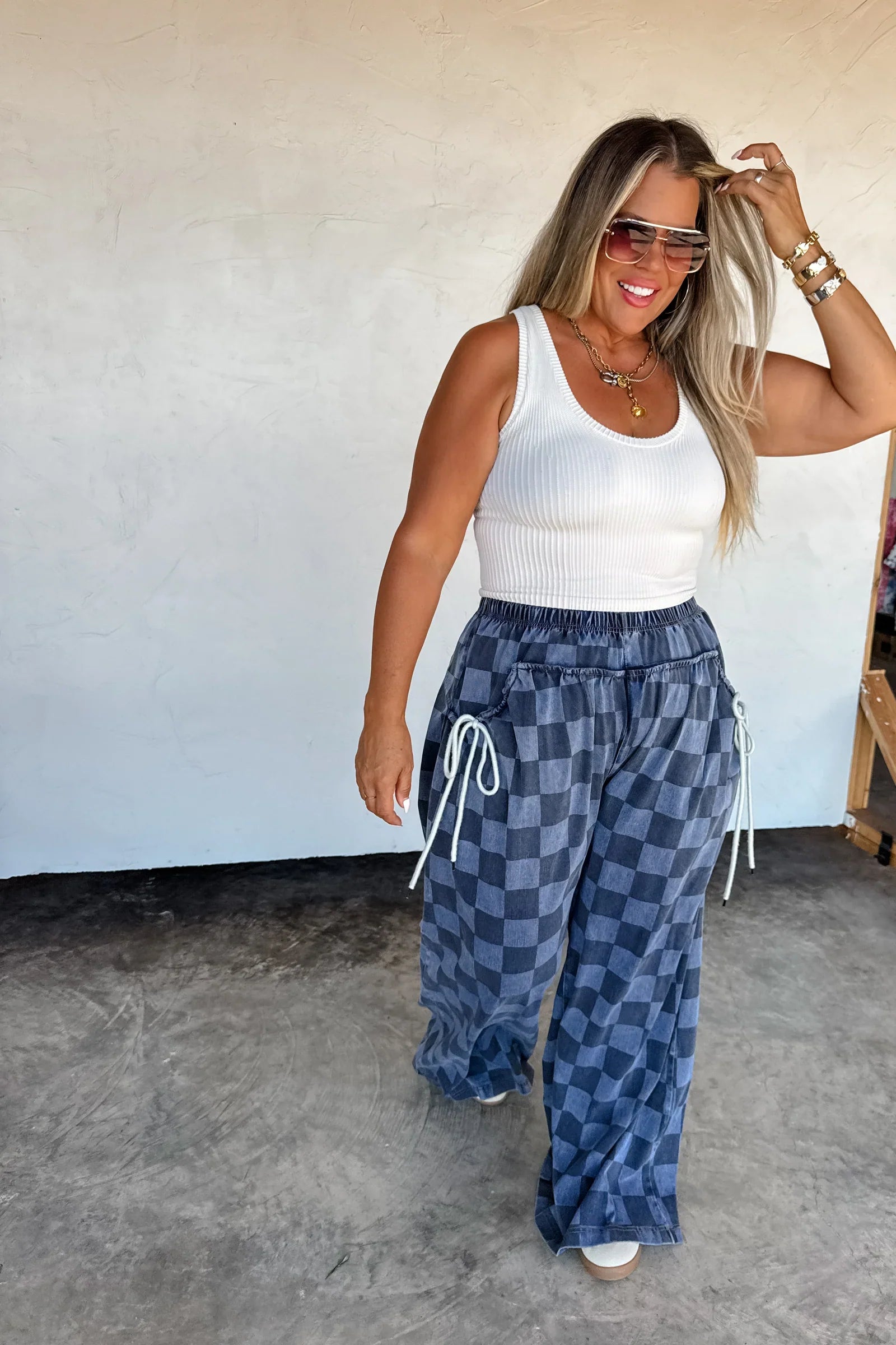 PRE-ORDER: Go with the Flow Checker Pants
