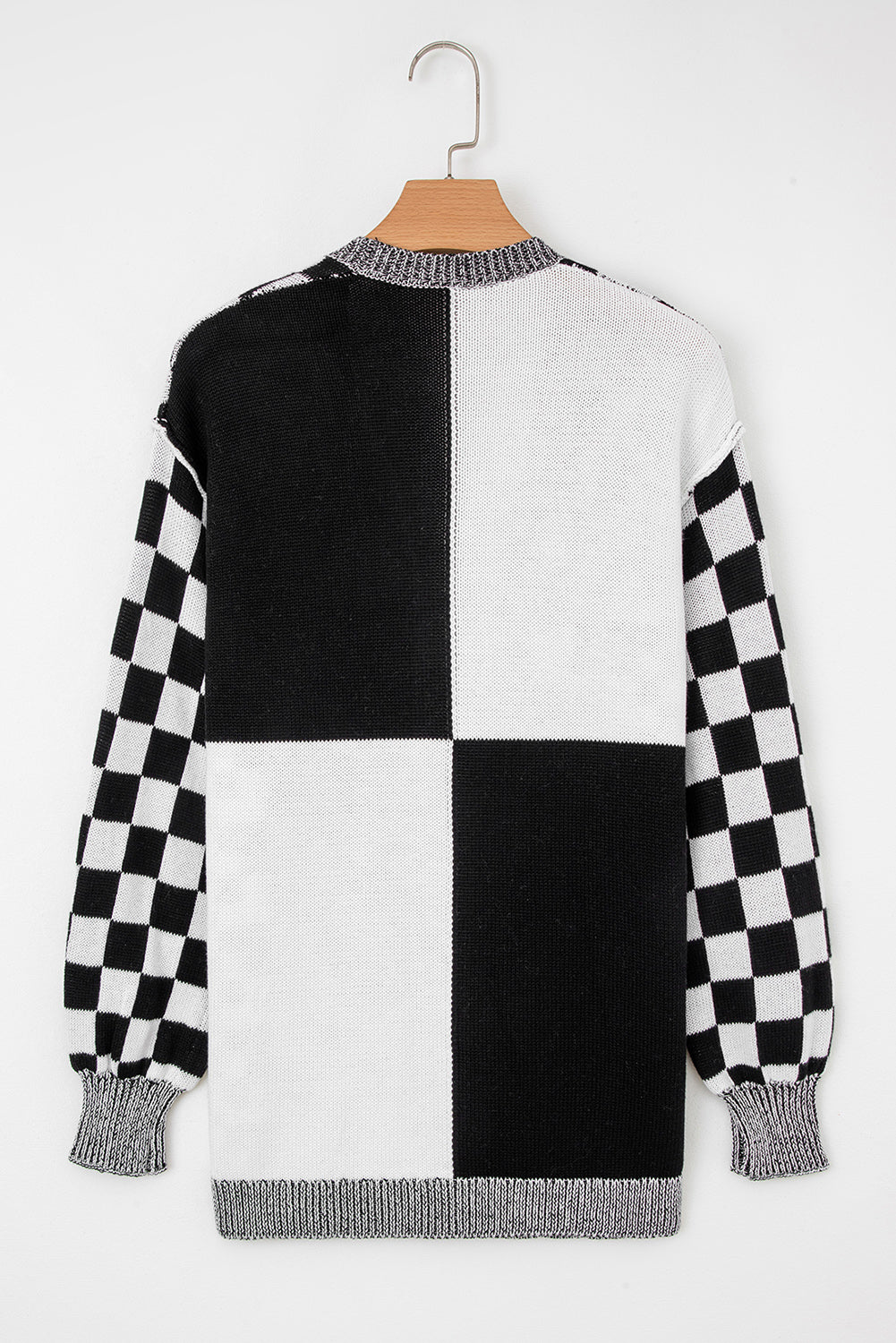 PRE-ORDER: Checkered Drop Shoulder Cardigan
