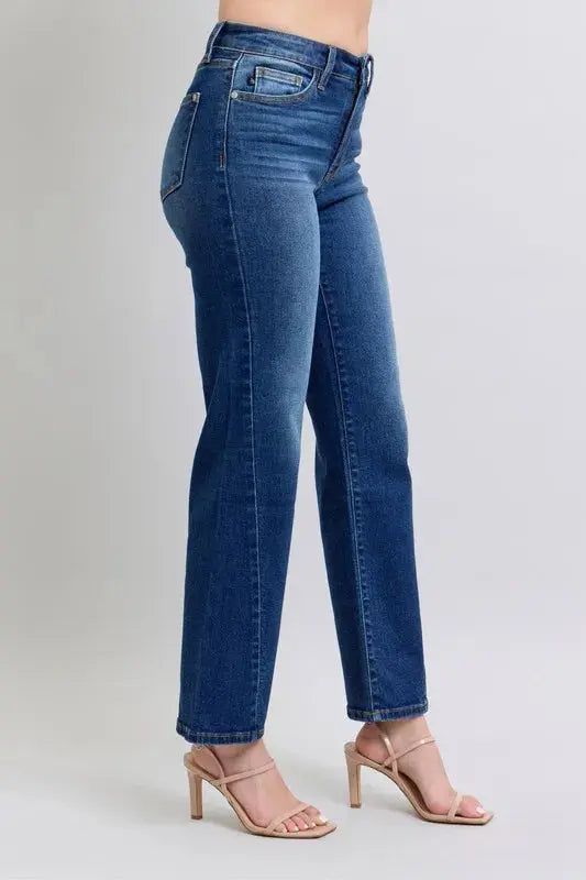 Side Seam Detail Straight Leg Jeans