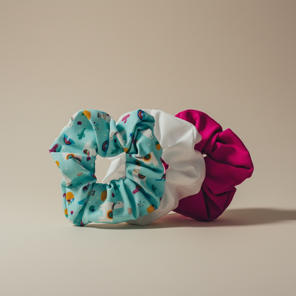 3 Pack Happy Llama Scrunchies