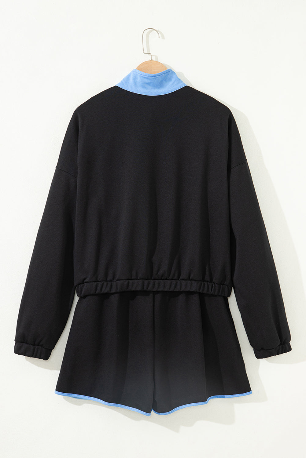 PRE-ORDER: Colorblock Patchwork Half Button Pullover and Shorts Outfit