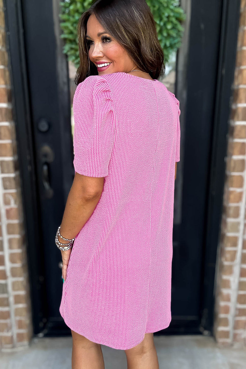 PRE-ORDER: Corded Puff Sleeve Mini Dress