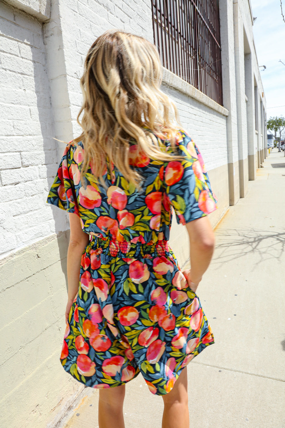 Sunny Days Floral Print Smocked WaistRomper