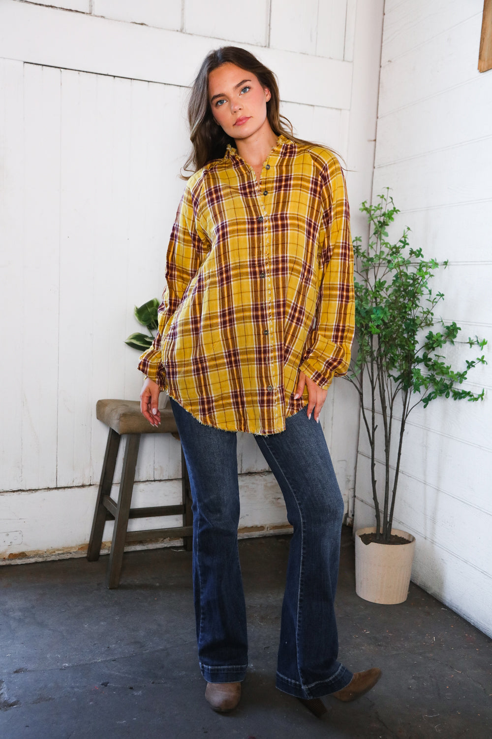 Cider Days in Plaid Button Down