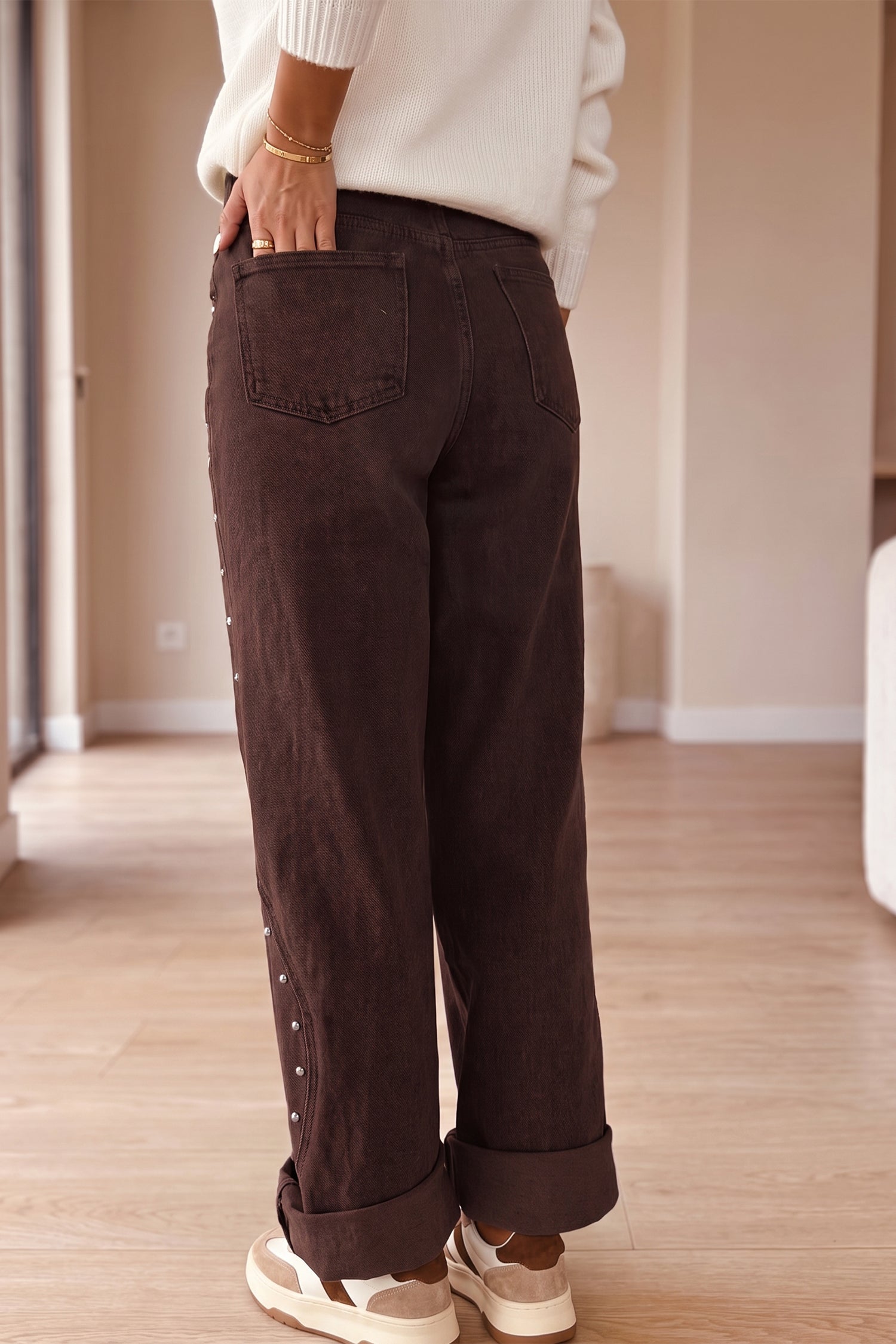 PRE-ORDER: Rivet Detail Ankle Jeans