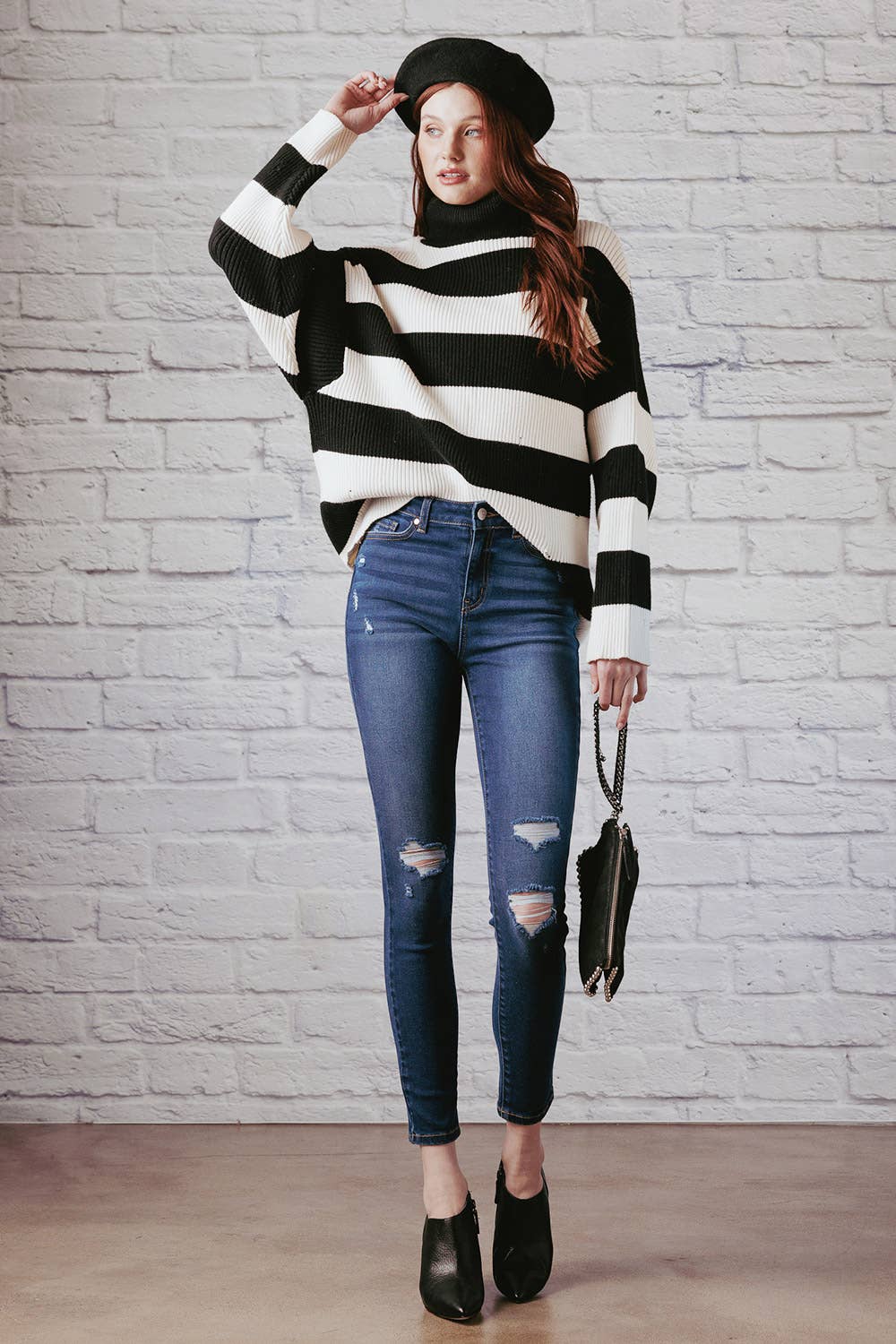 High Rise Distressed Skinny Jeans