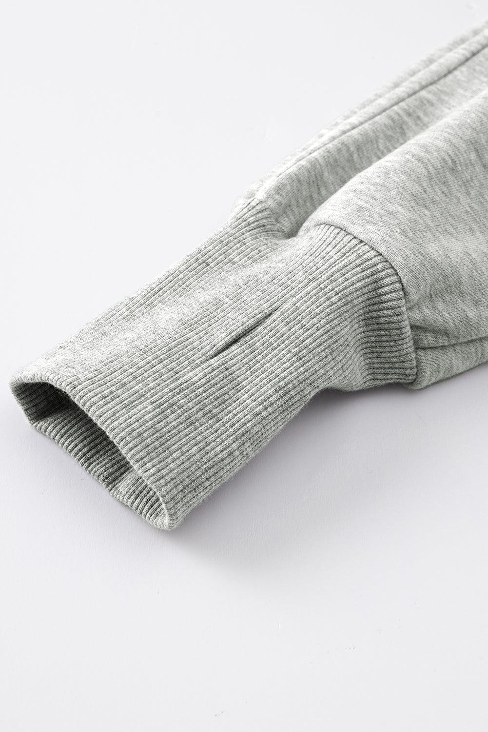 PRE-ORDER: Zip Up Stand Collar Thumbhole Sleeve Sweatshirt