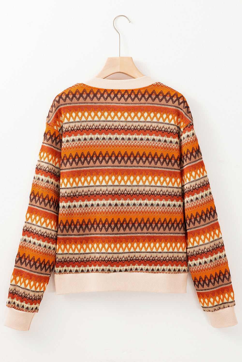 Orange Striped Zip Up Jacket