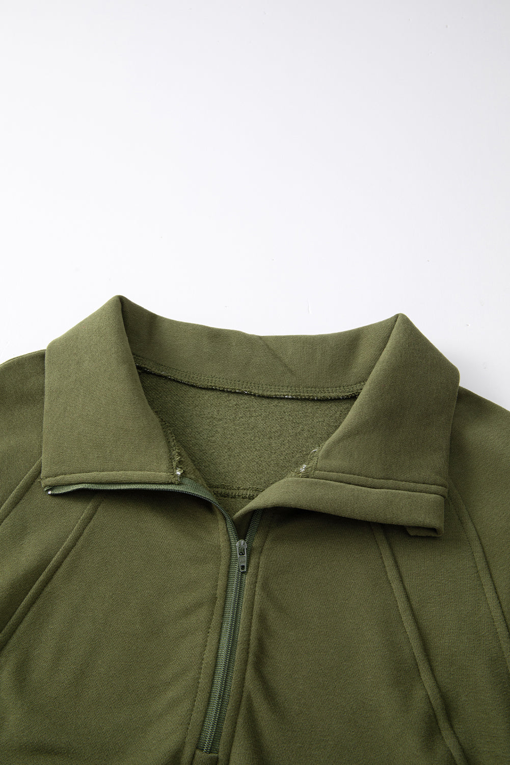 PRE-ORDER: Zip Up Stand Collar Thumbhole Sleeve Sweatshirt