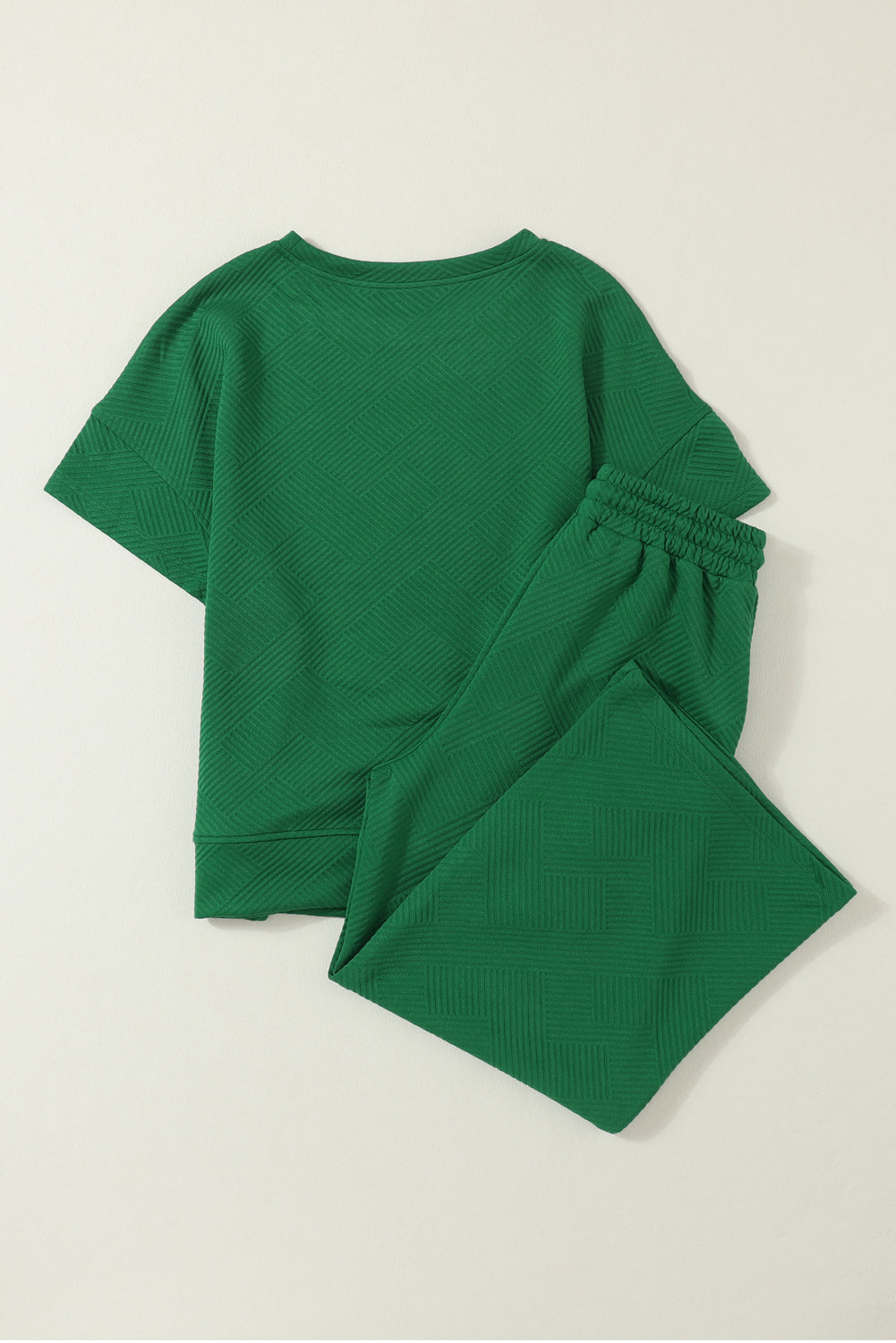 Textured Loose Fit Tee and Pants Set