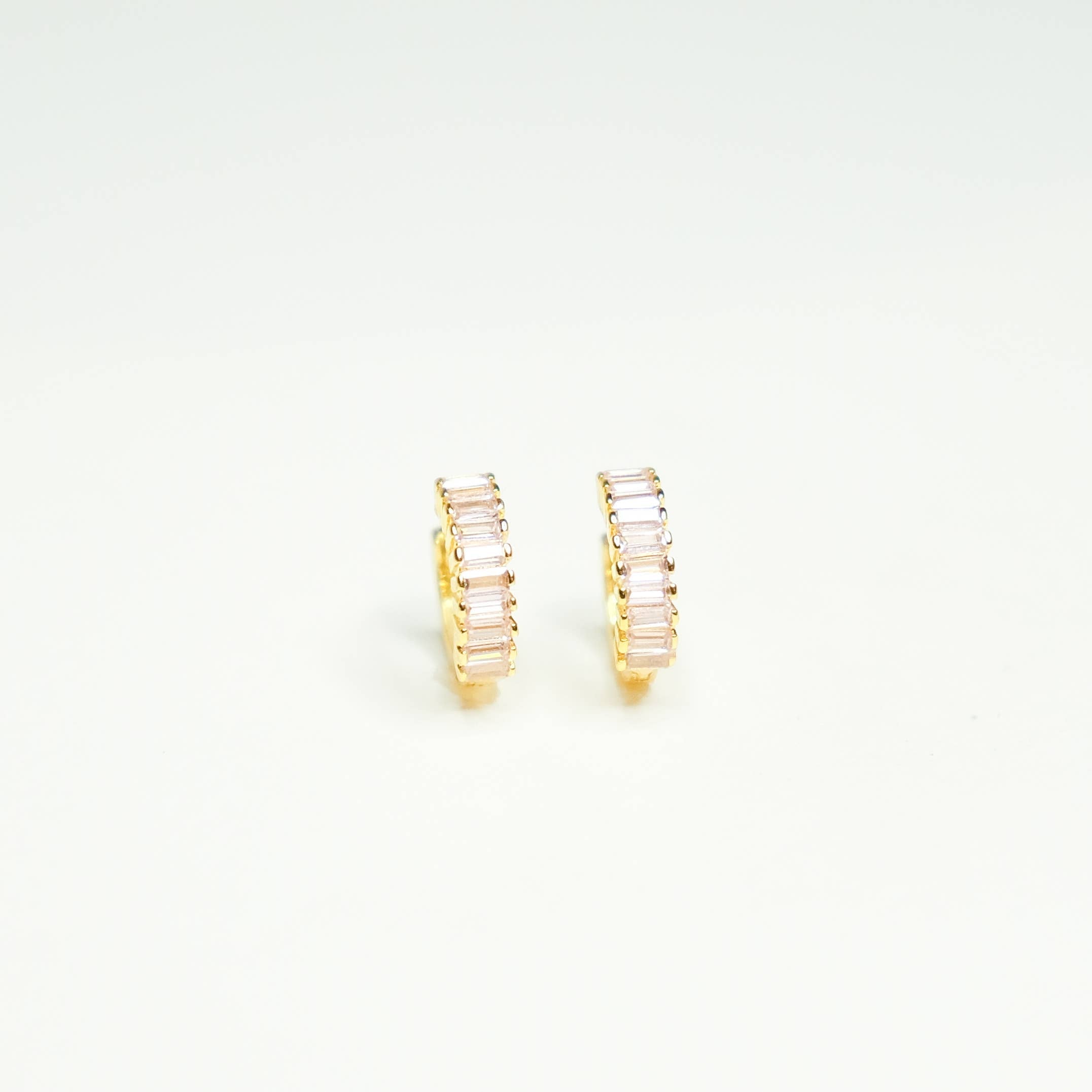 Pink Champagne Huggie Earrings