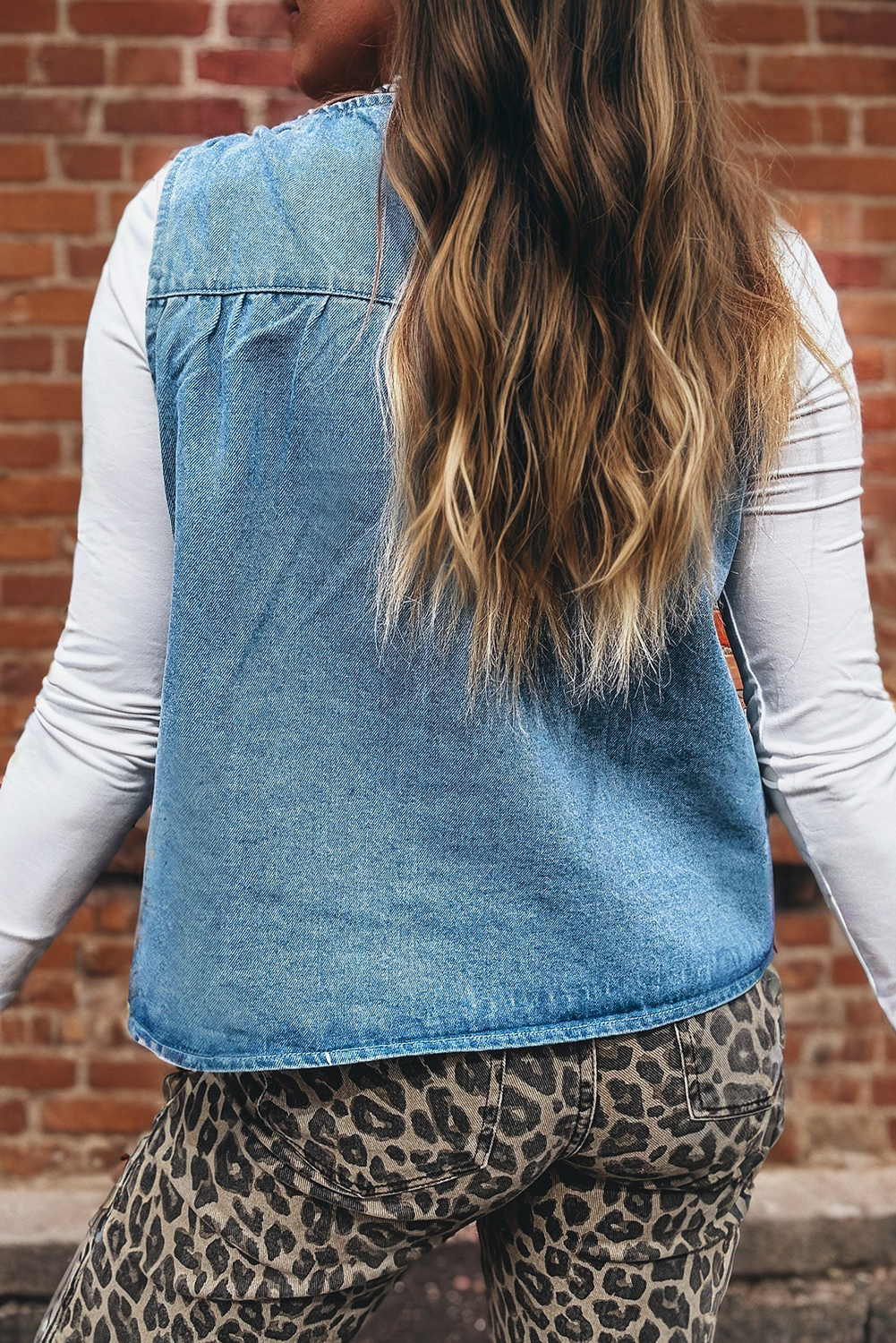 PRE-ORDER: Denim Pleated Patchwork Sleeveless Top