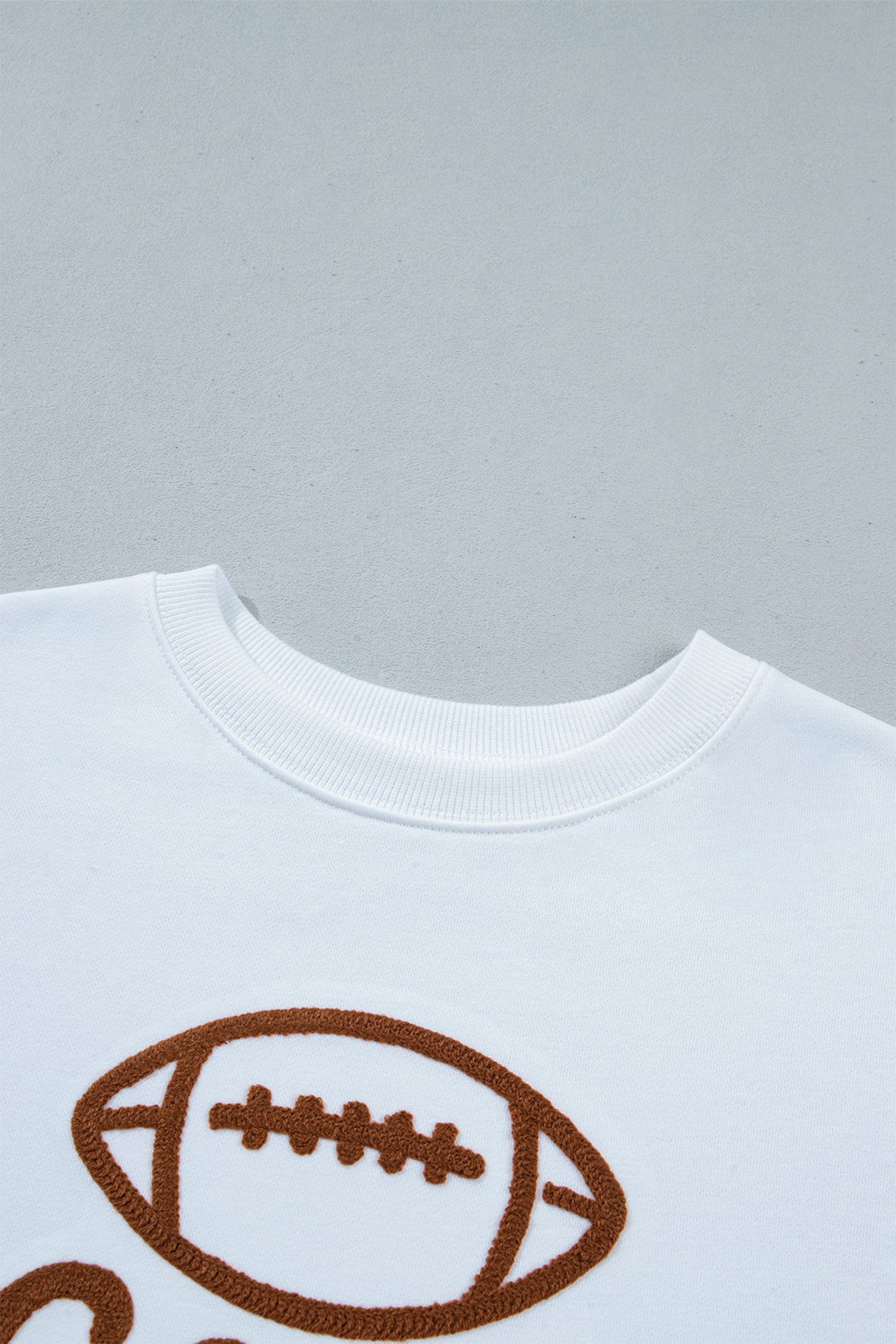PRE-ORDER: White Embroidered Game Day Sweatshirt