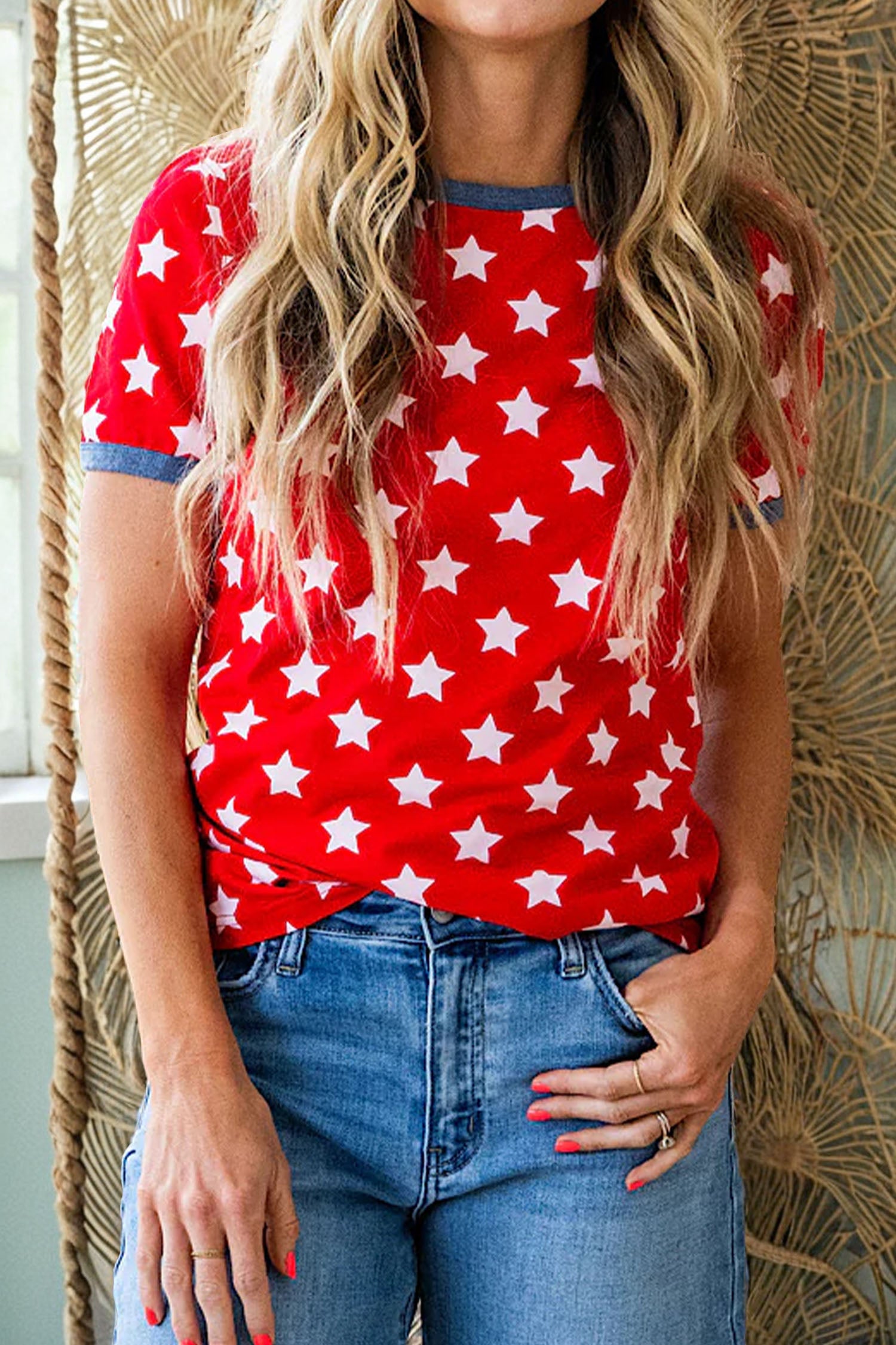 PRE-ORDER: Stars Colorblock Tunic Top