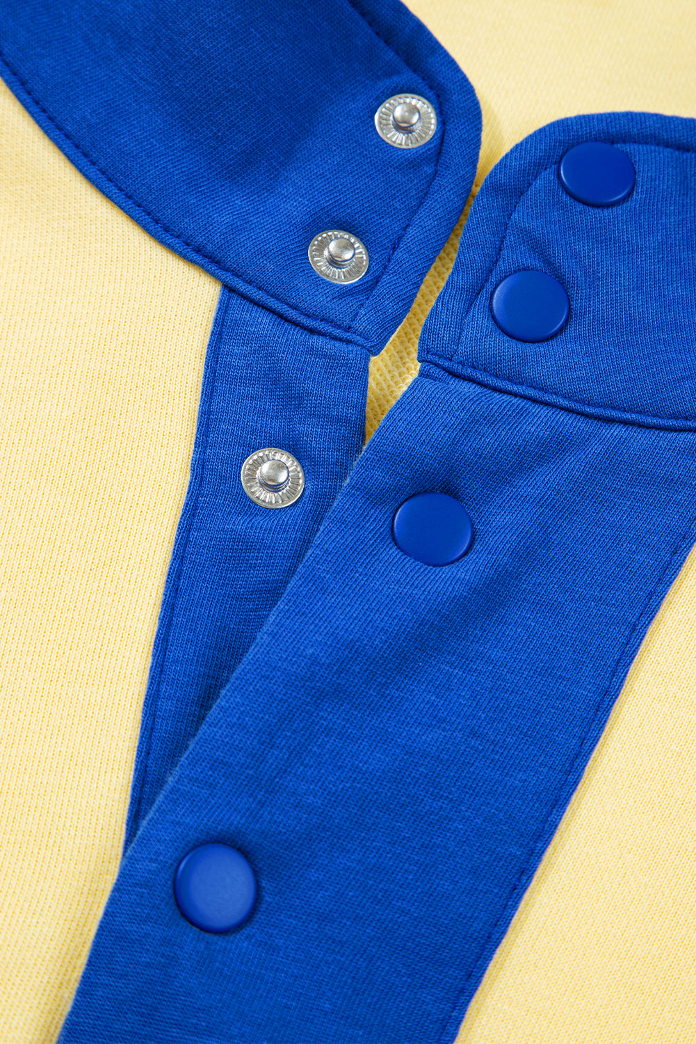 PRE-ORDER: Colorblock Patchwork Half Button Pullover and Shorts Outfit