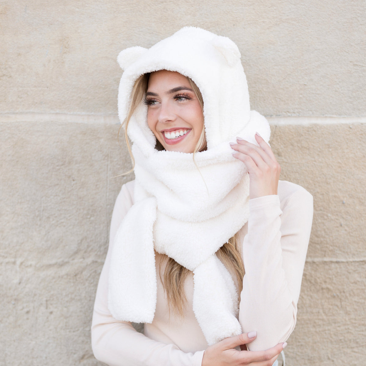 Teddy Bear Hooded Scarf
