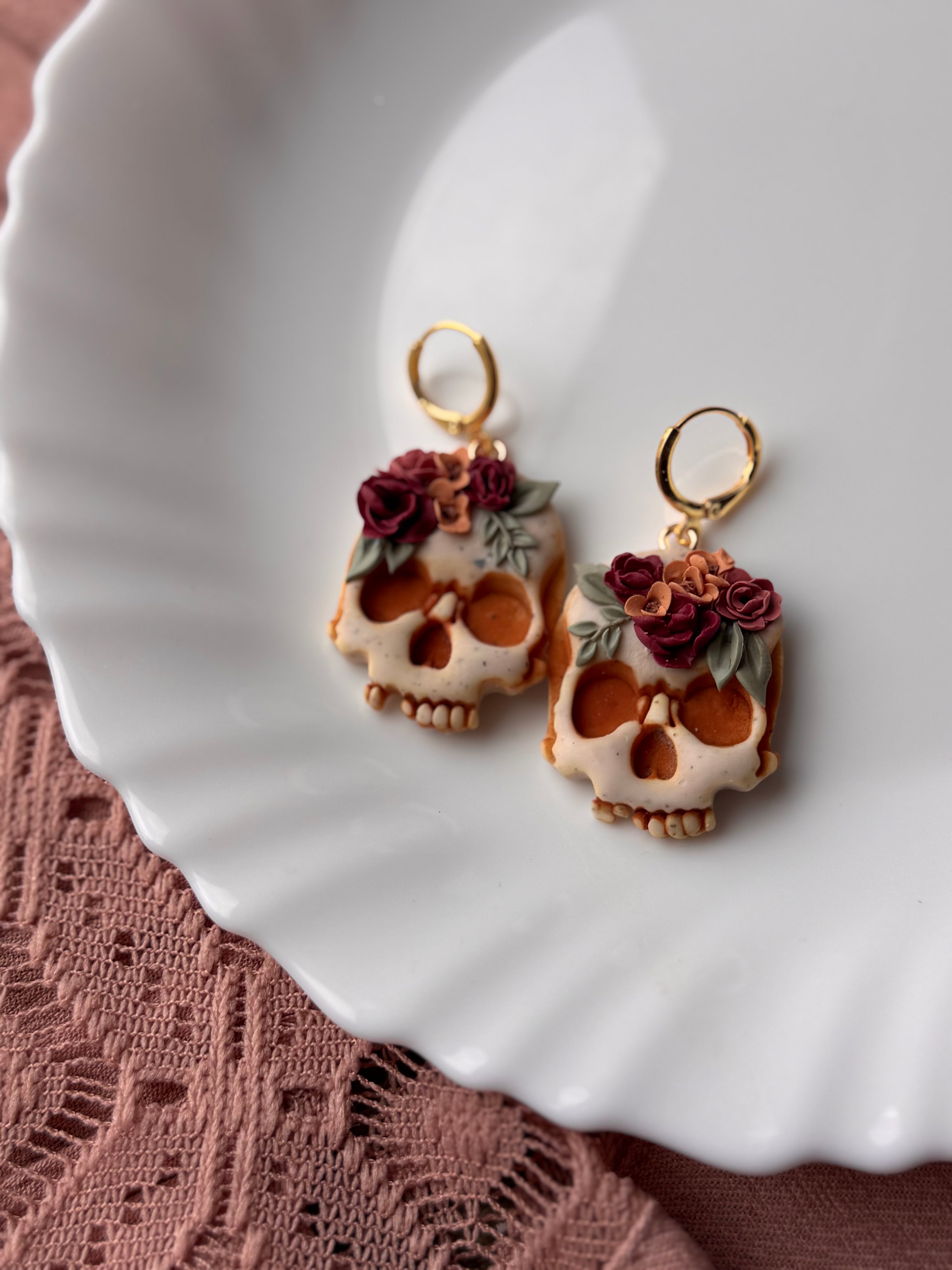 Floral Skull Huggies
