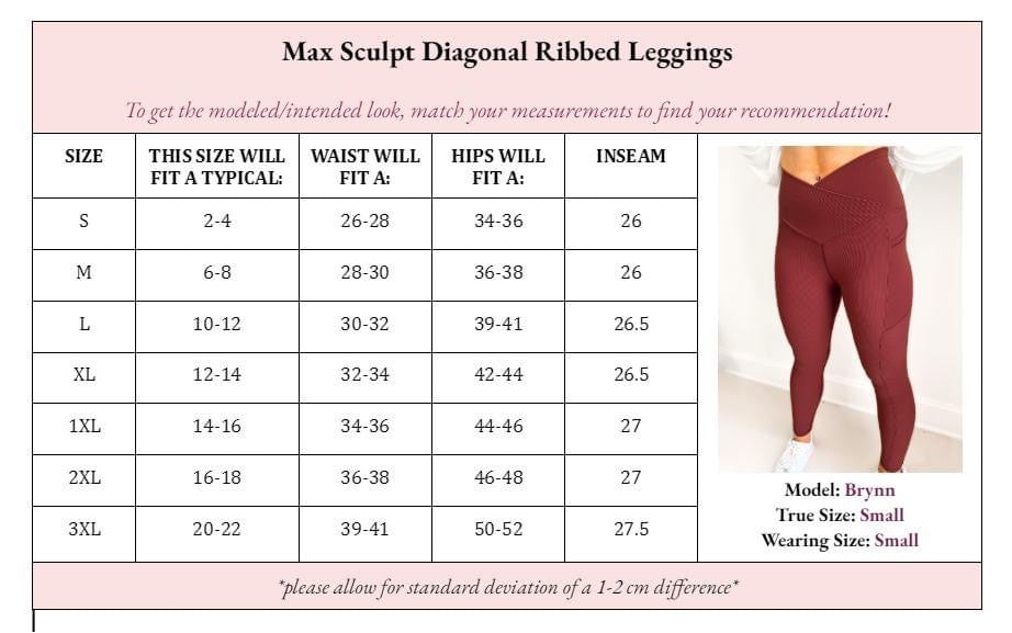 PRE-ORDER Molly Max Sculpt Diagonal Ribbed Leggings