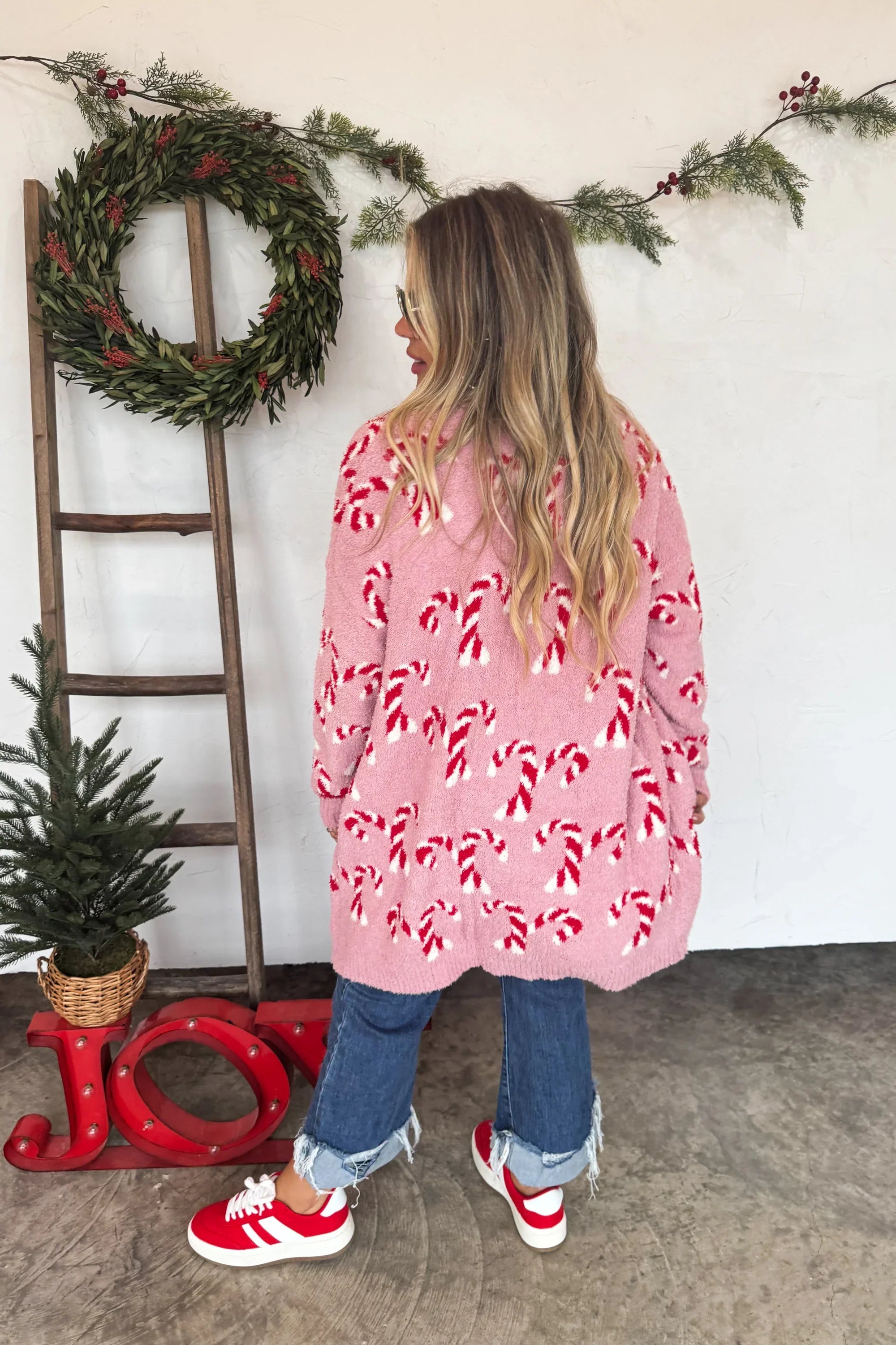 PRE-ORDER: Christmas Cloud Cardigan Candy Cane