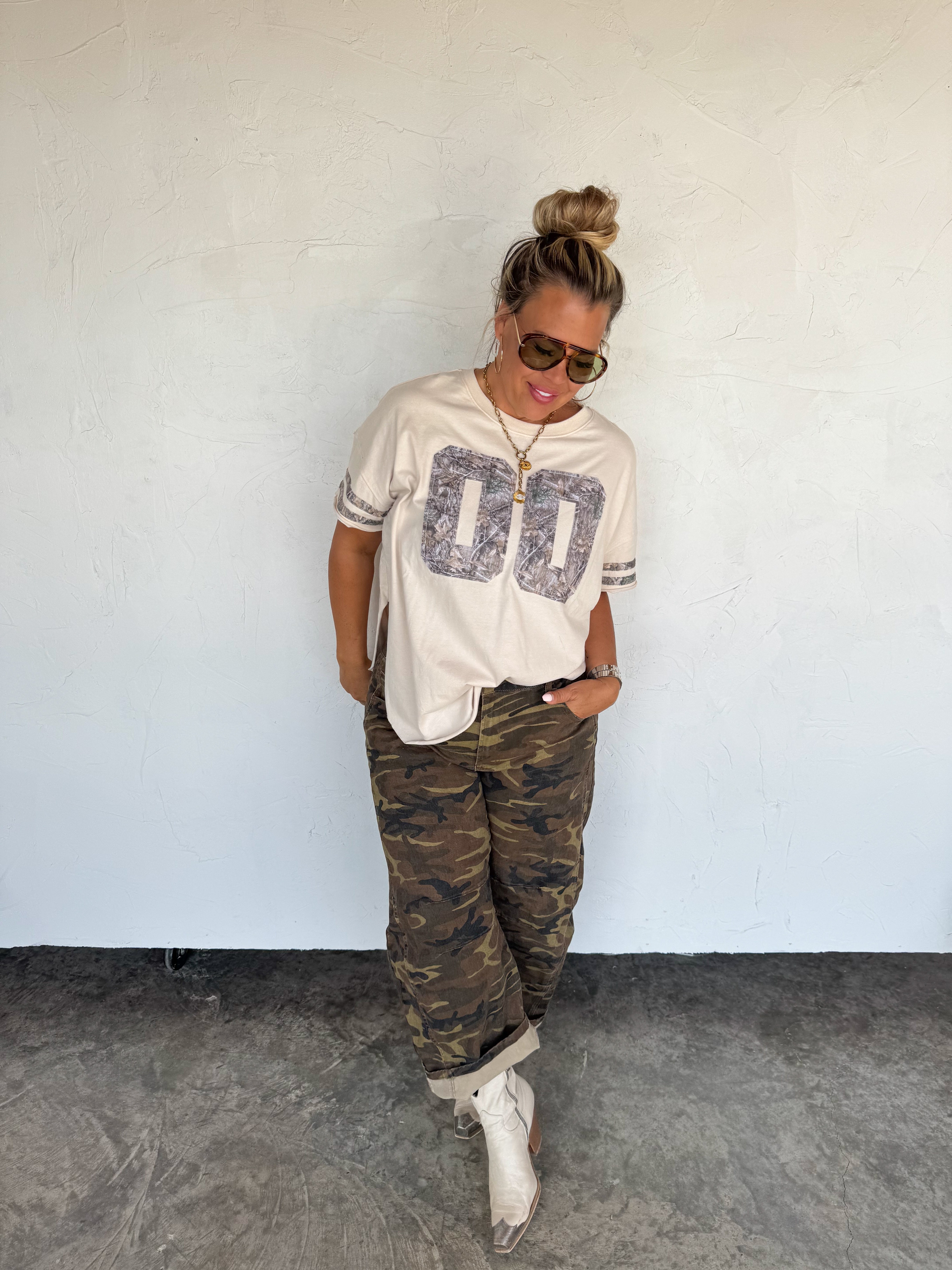 PRE-ORDER: BEX CAMO BARREL JEANS