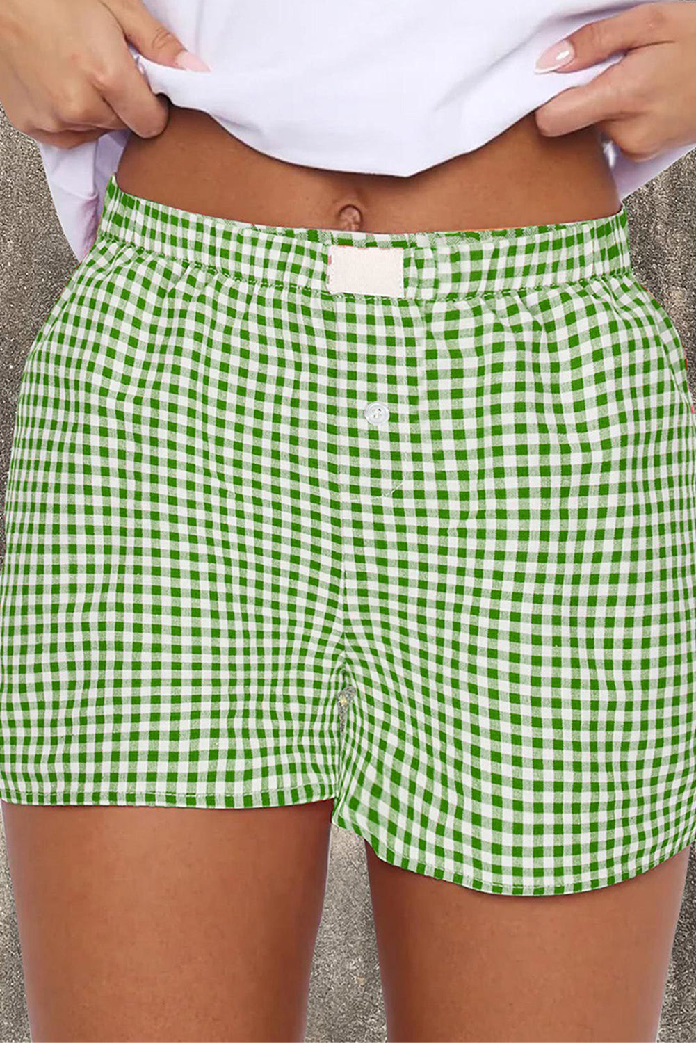 Vintage Plaid High Waisted Wide Leg Shorts