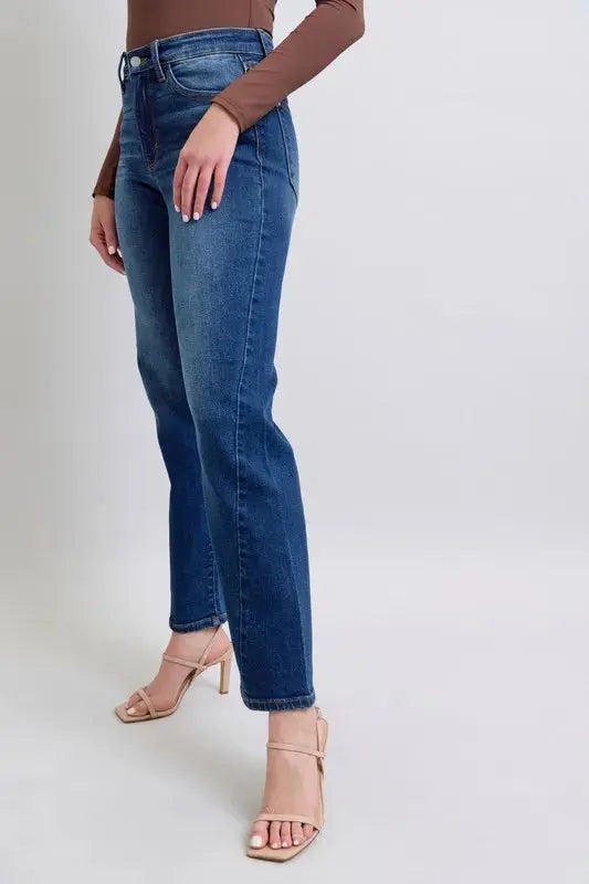 Side Seam Detail Straight Leg Jeans