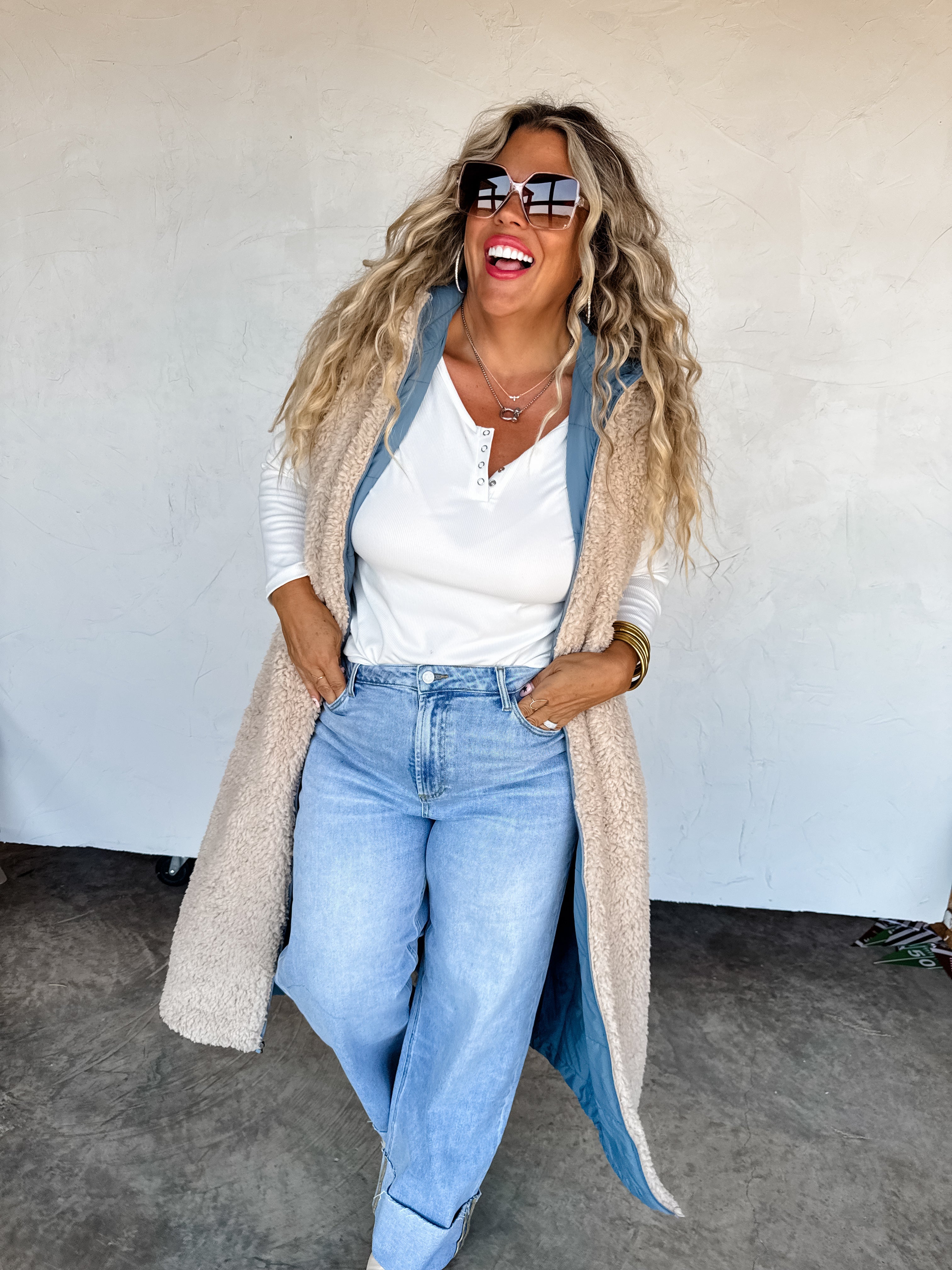 PRE-ORDER: REVERSIBLE SHERPA PUFFER VEST