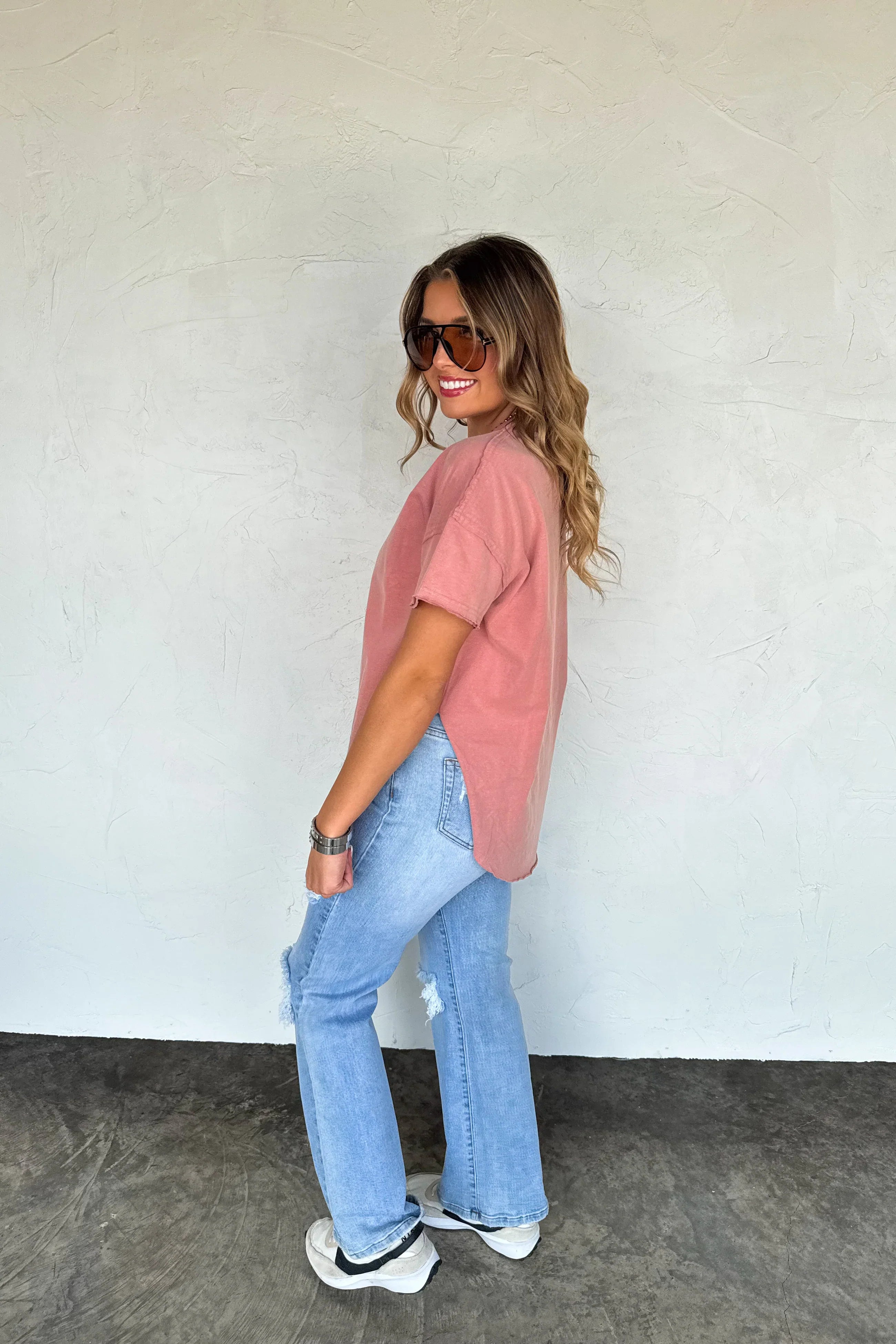 PRE-ORDER: Joey Washed Cotton Boyfriend Tee Fall Colors