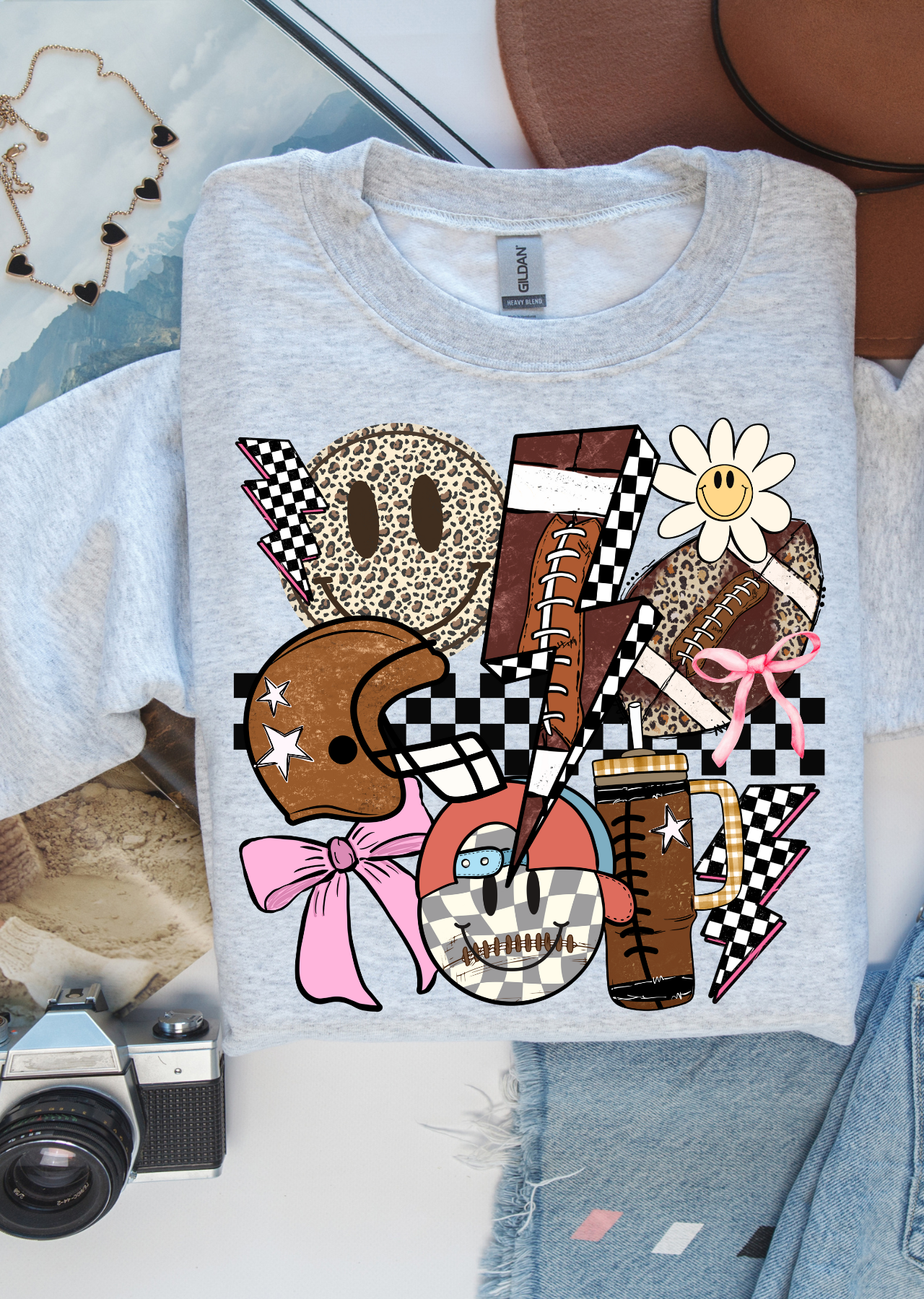 Retro Groovy Football Tee/Sweatshirt