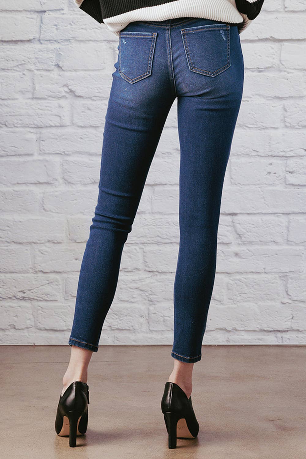 High Rise Distressed Skinny Jeans