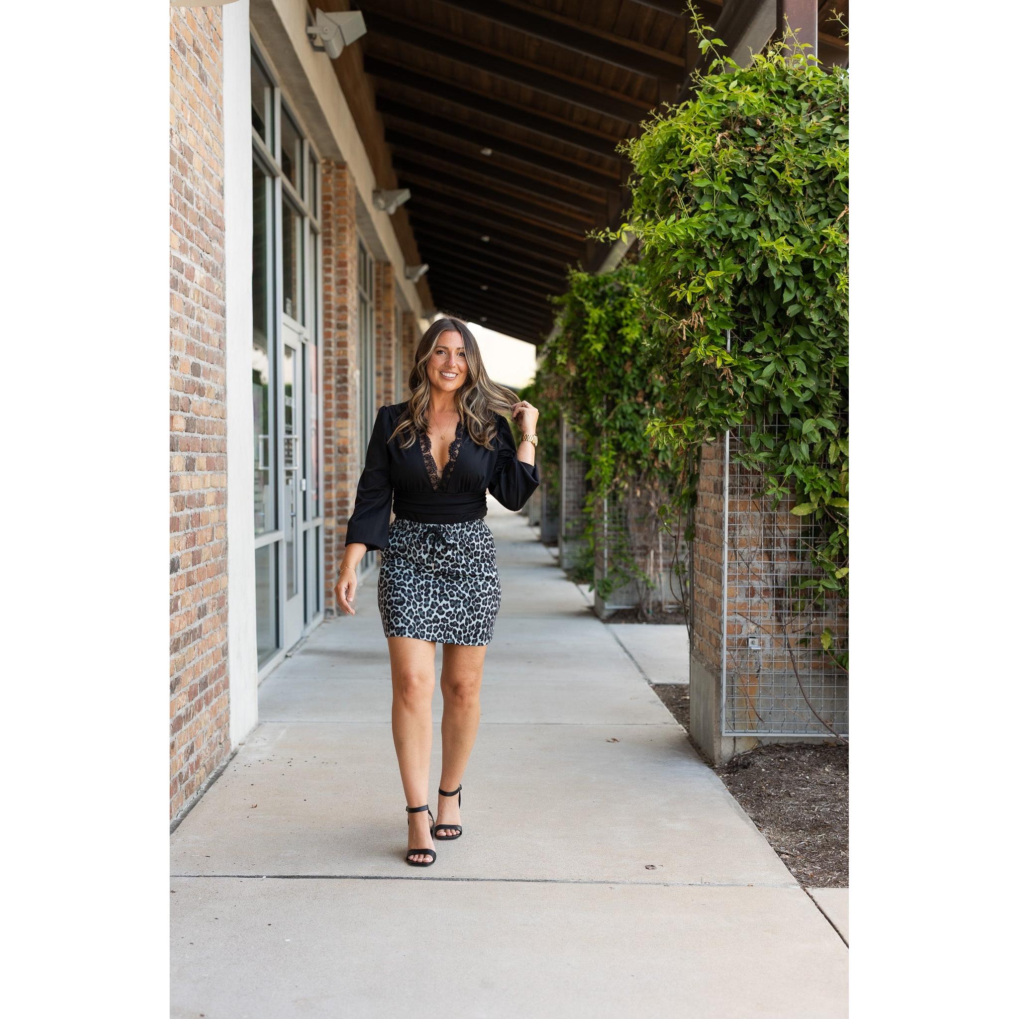 The Stella - Snow Leopard Jogger Skirt