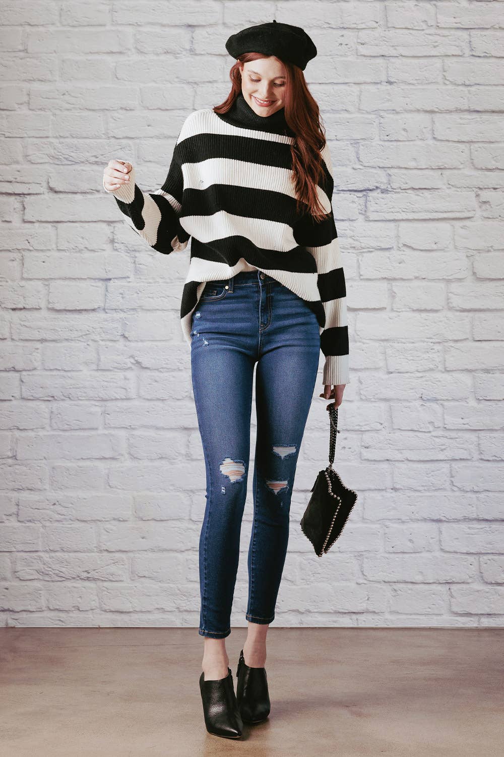 High Rise Distressed Skinny Jeans